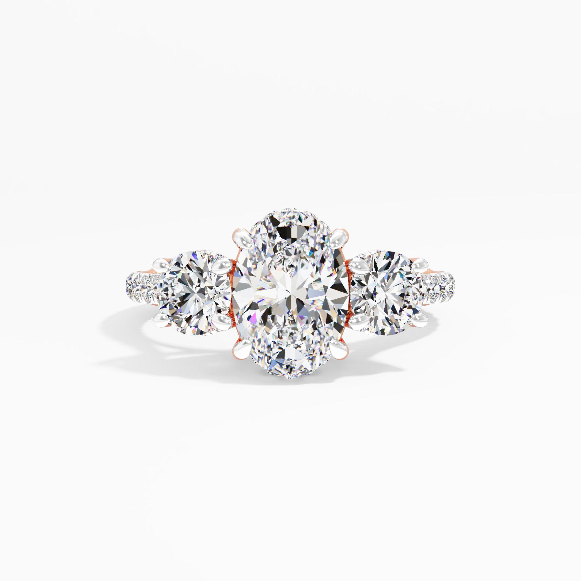 Moondrop Kiss 3 Stone Engagement Ring