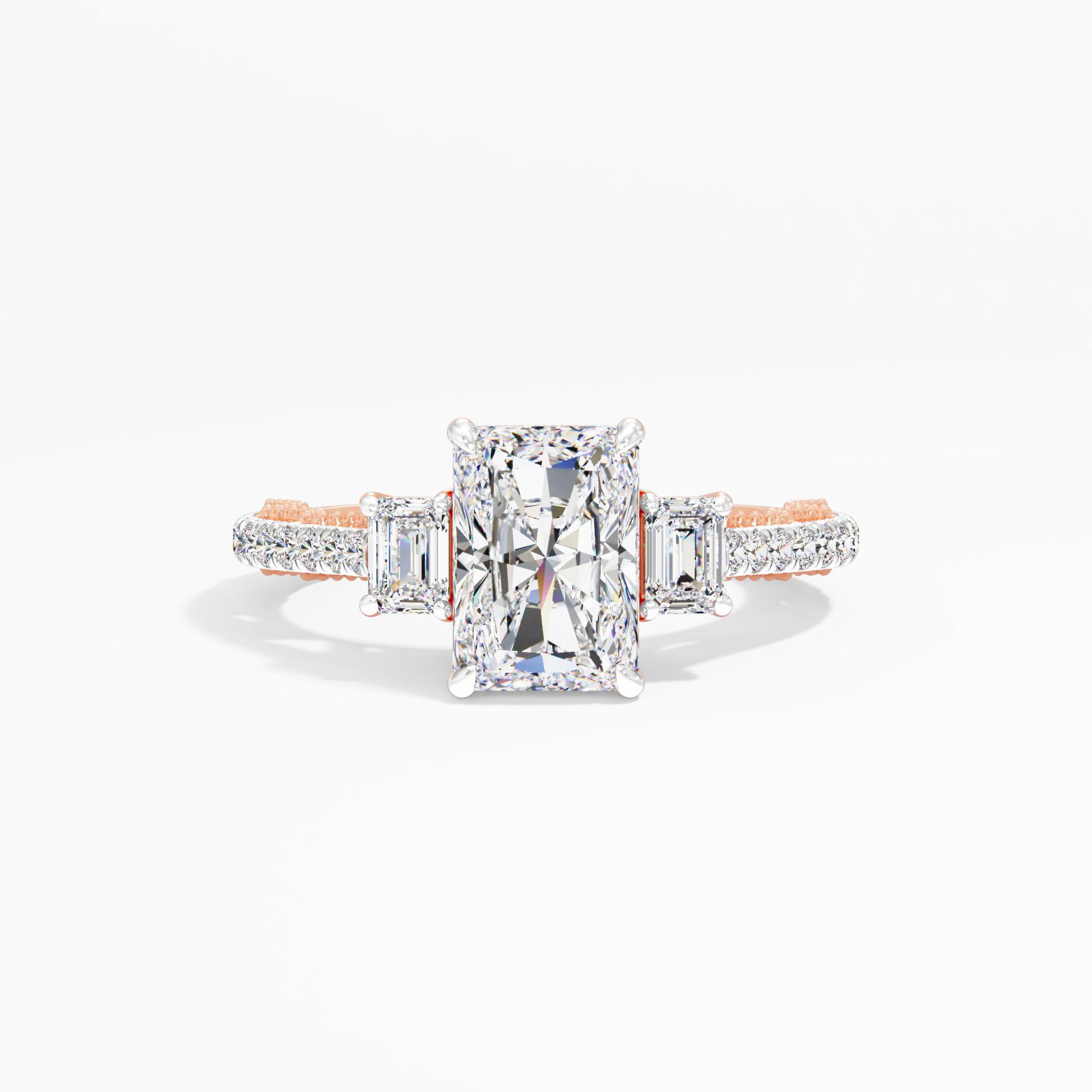 Morning Curl 3 Stone Engagement Ring