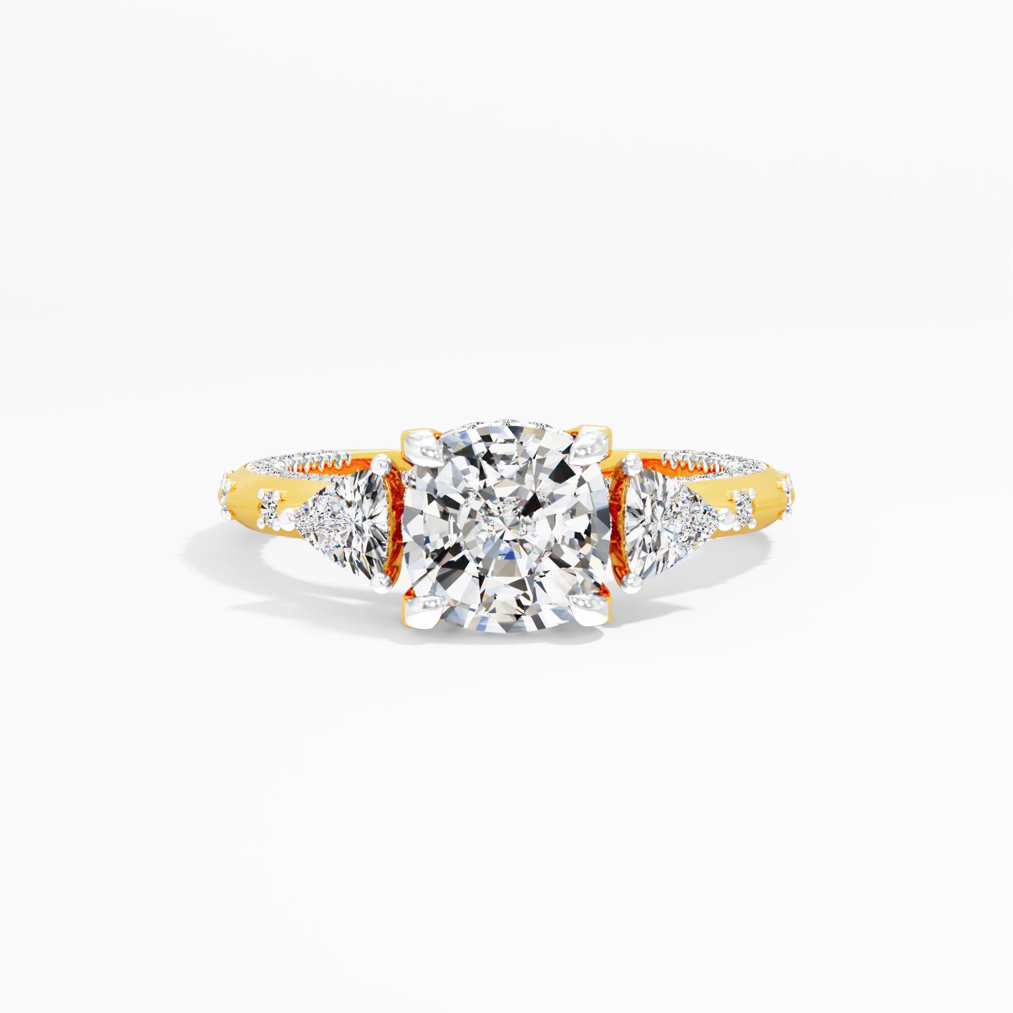 Puredawn Twist 3 Stone Engagement Ring