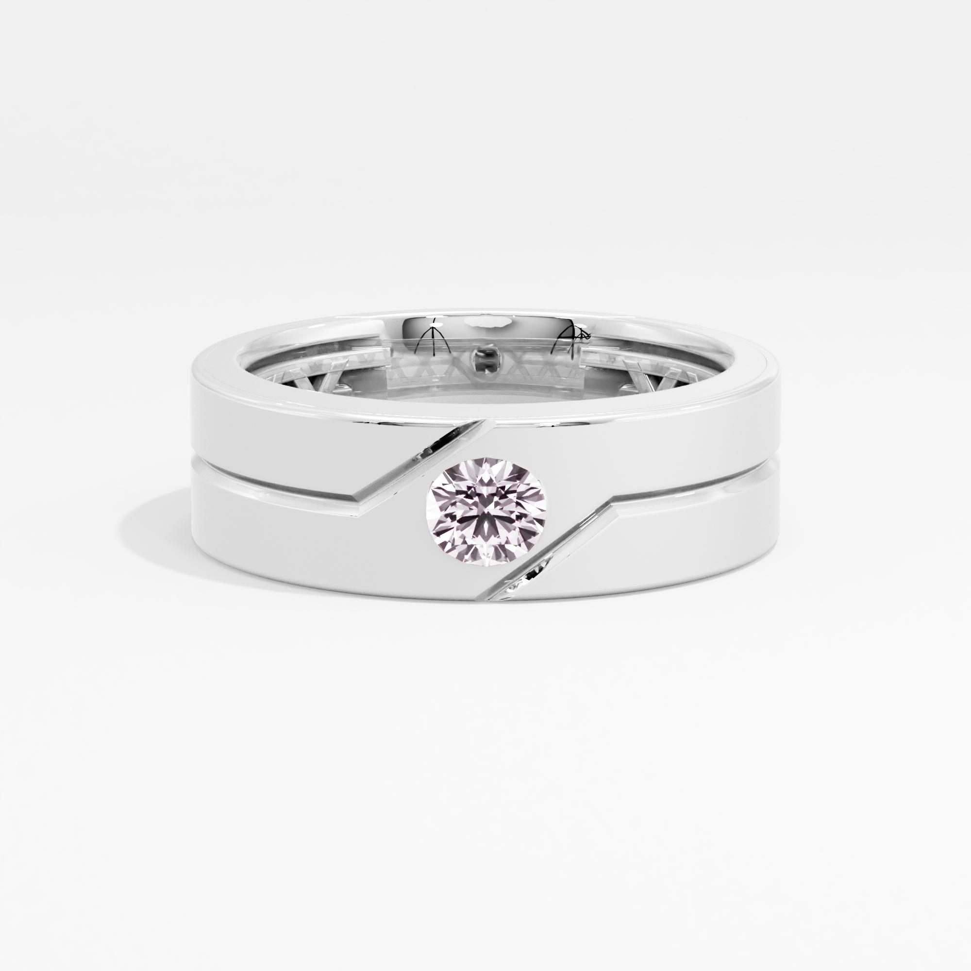 Sable Fortress Solitaire Mens Ring