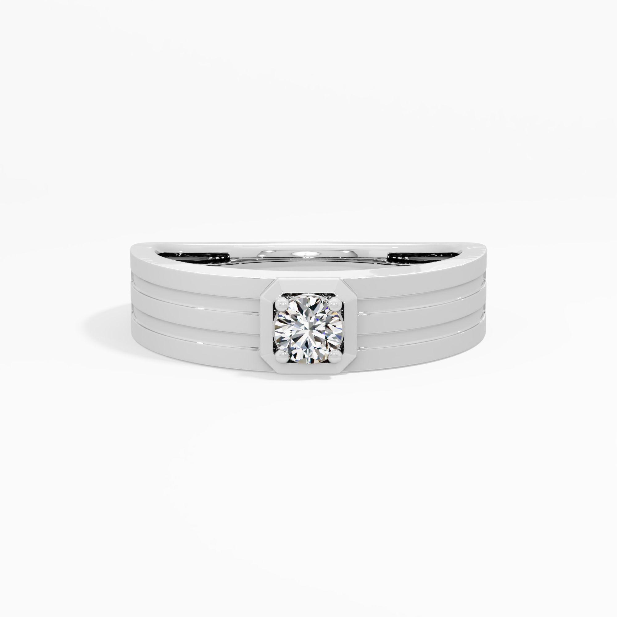 Azure Horizon Solitaire Mens Ring