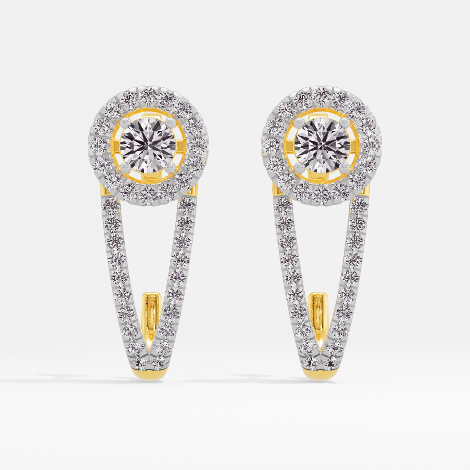 Unique Harmony Halo J Hoop Earrings