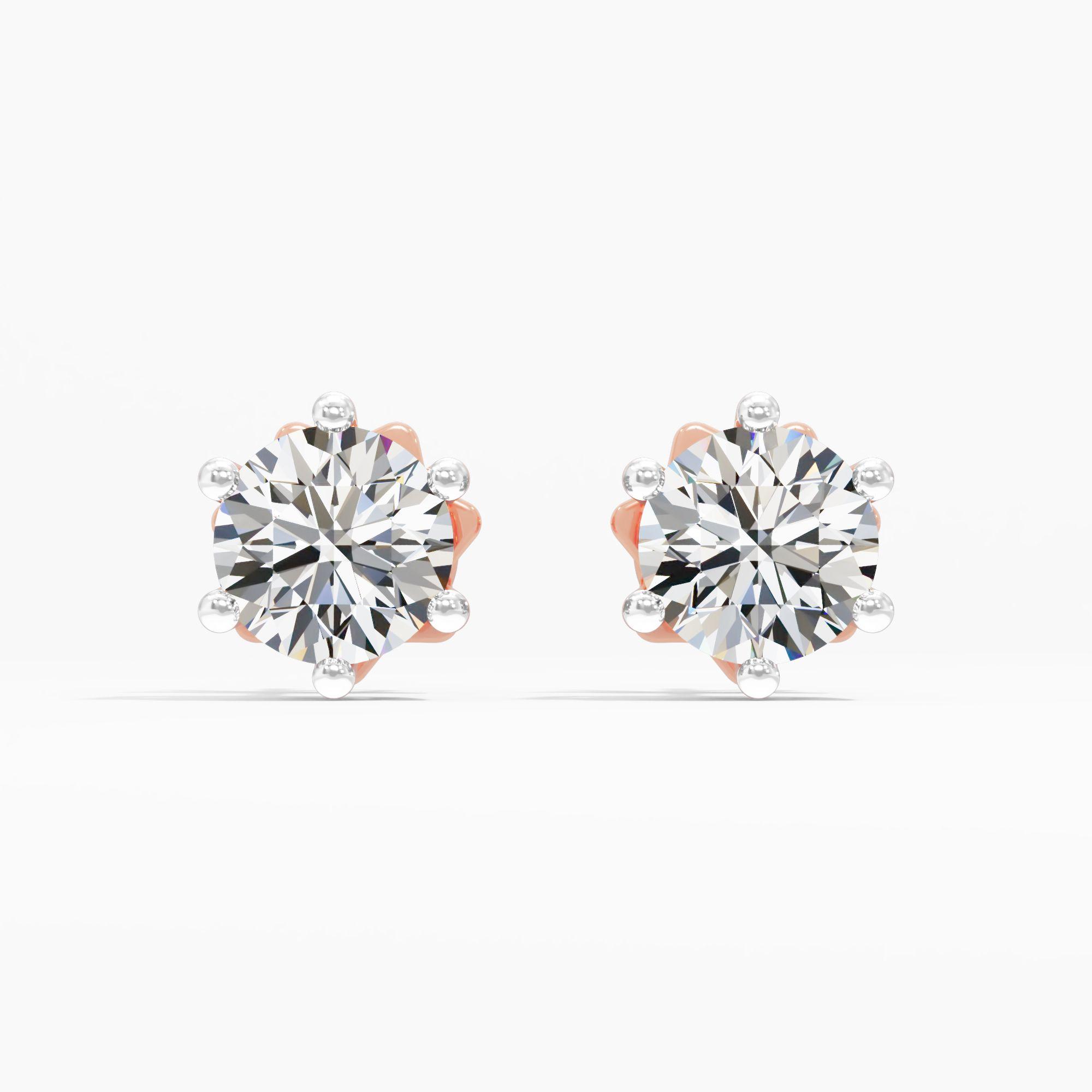 Fantasy Spark Solitaire Stud Earrings