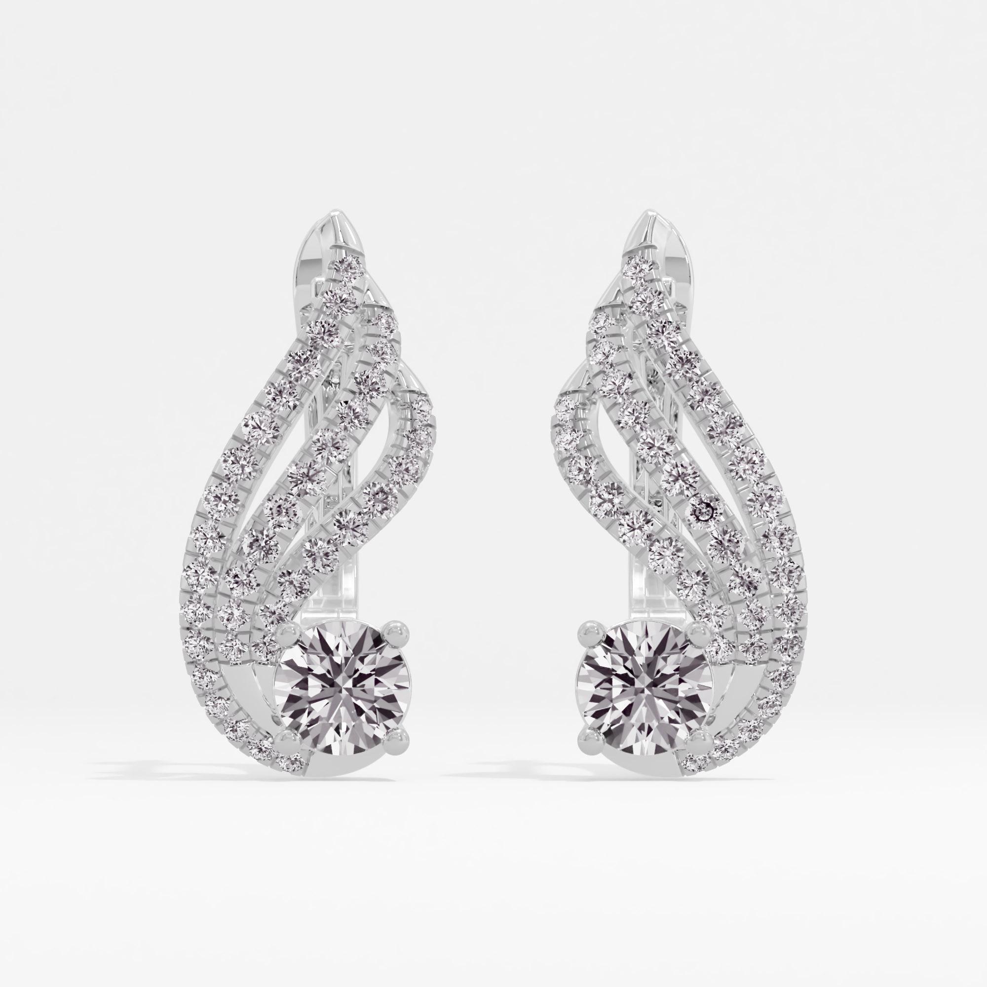 Mystic Wings Solitaire Huggie Earrings