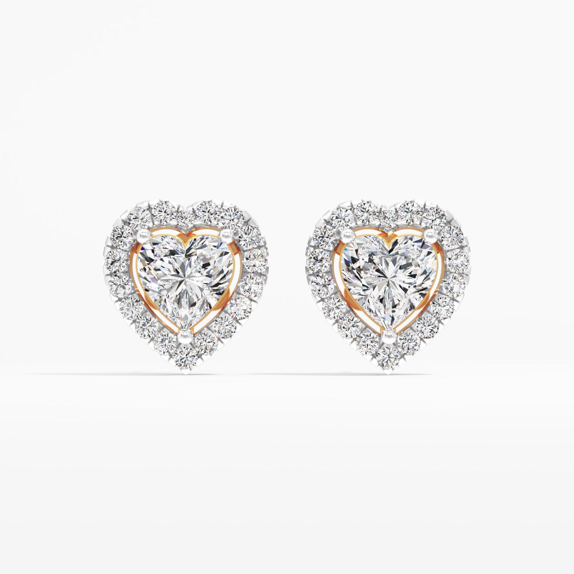 Bastian Essence Detachable Halo Heart Stud Earrings