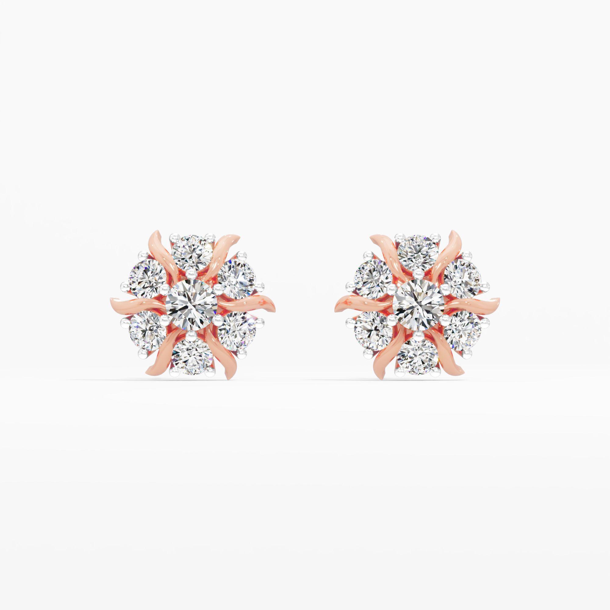 Nova Cascade 7 Stone Cluster Stud Earrings