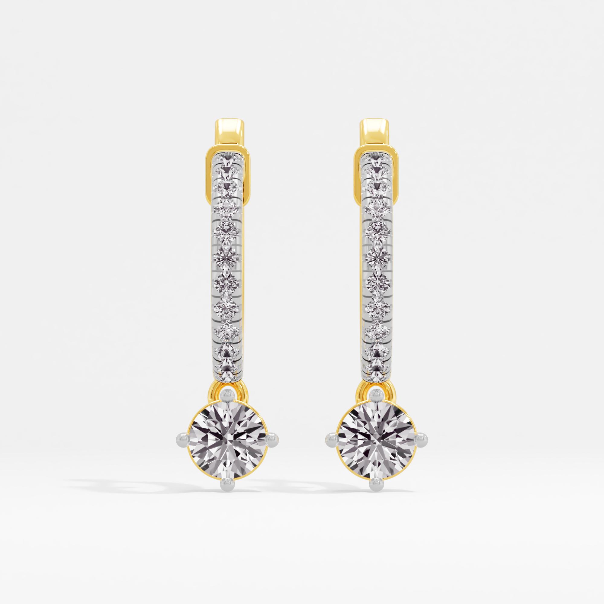 Gleaming Grace Solitaire Huggie Earrings