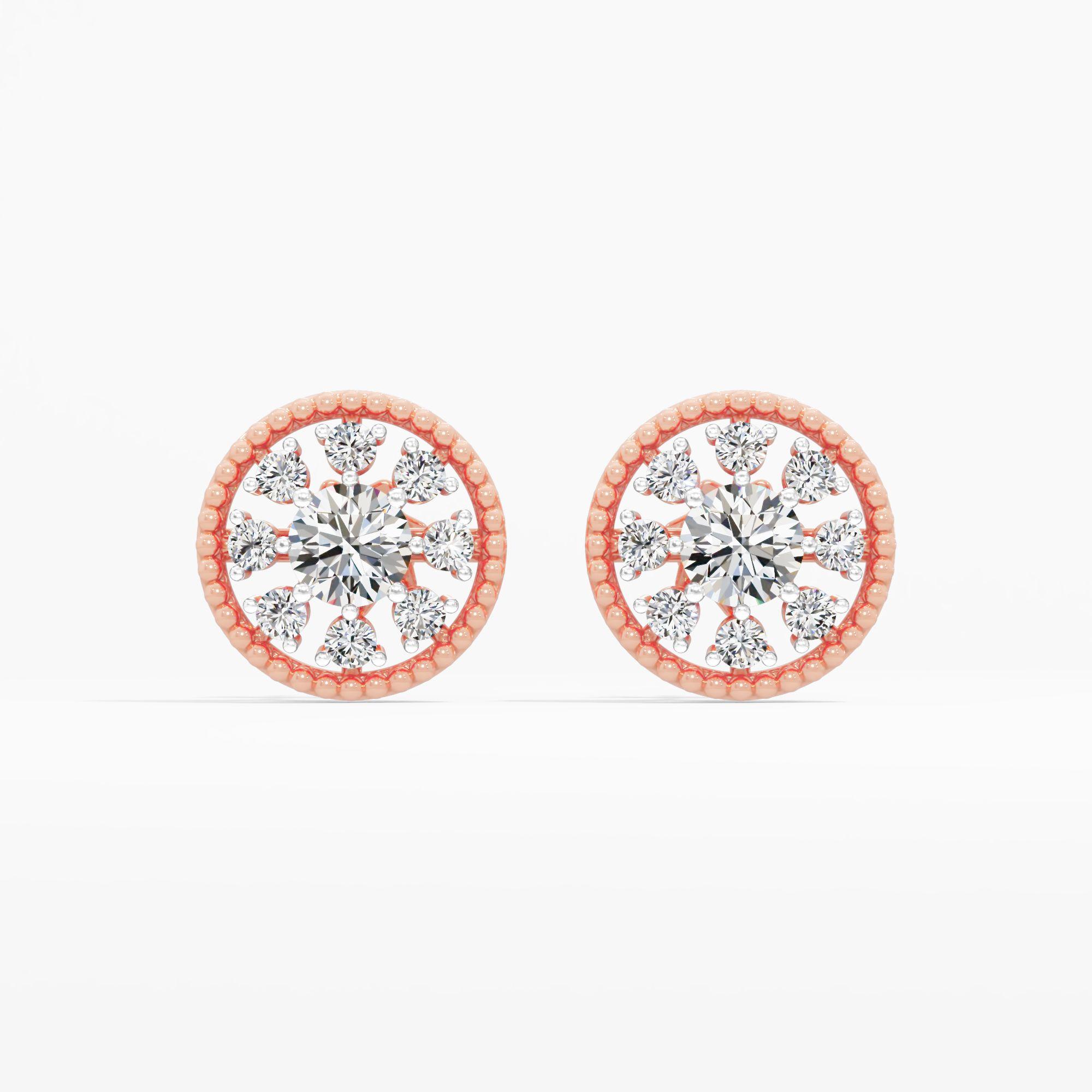 Orbital Sparkle Solitaire Stud Earrings