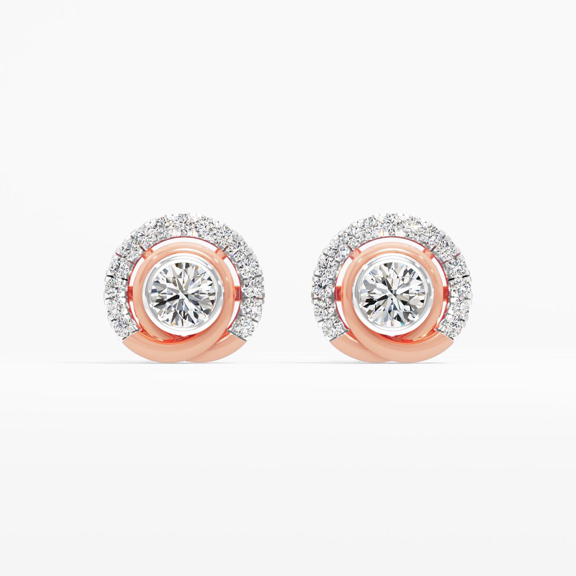 Charming Circles Solitaire Stud Earrings