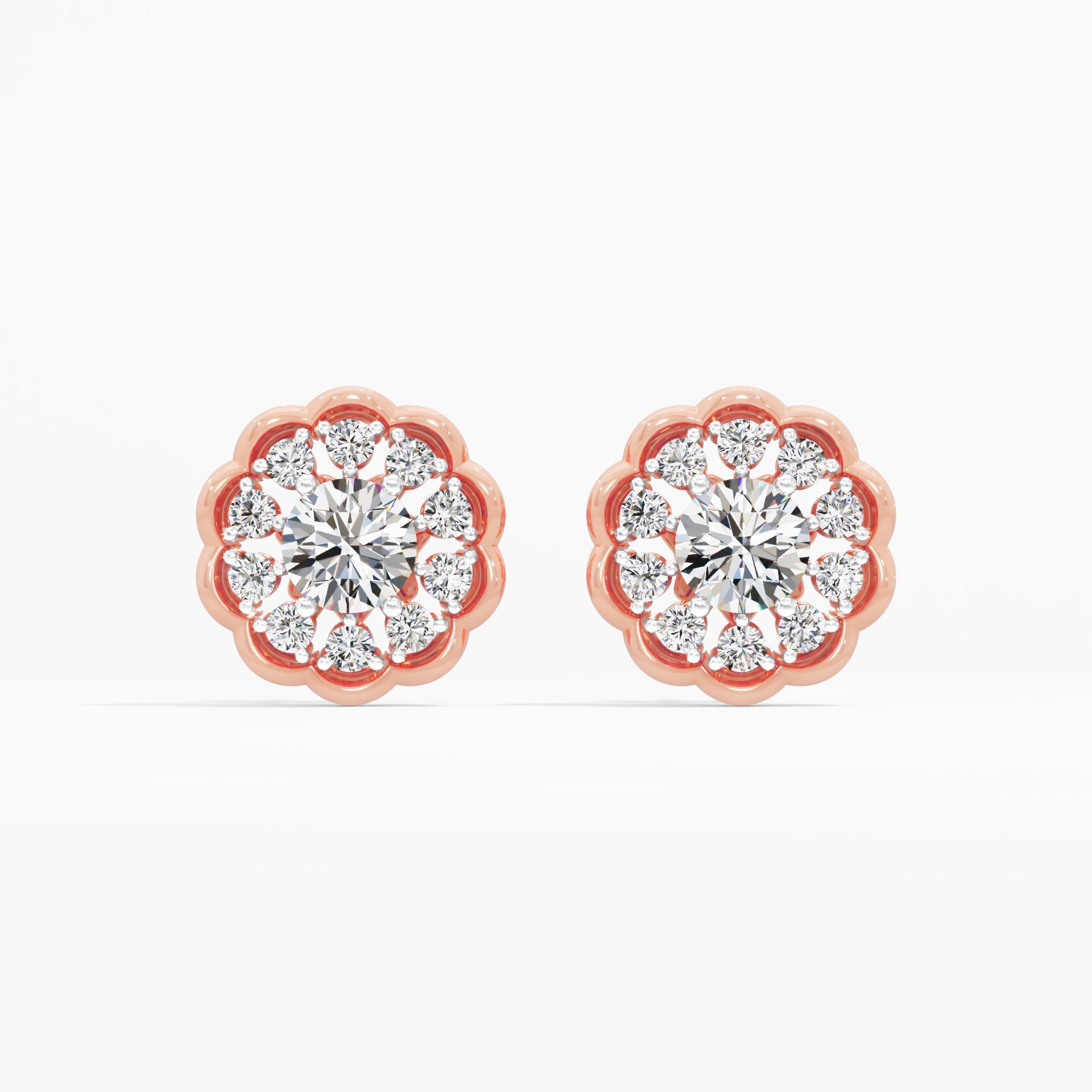 Floral Luxe Solitaire Stud Earrings