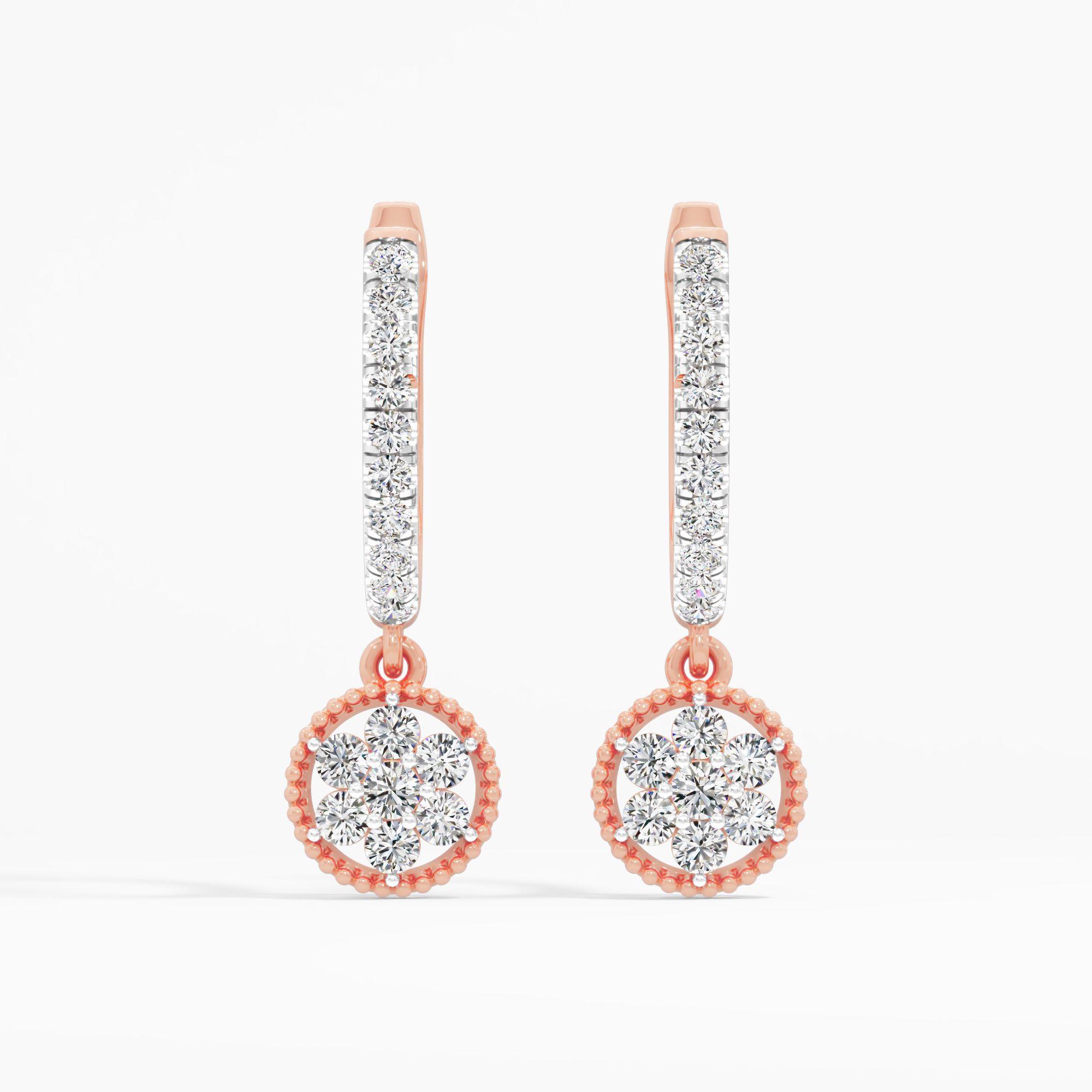 Horseshoe Spell 7 Stone Cluster Huggie Earrings