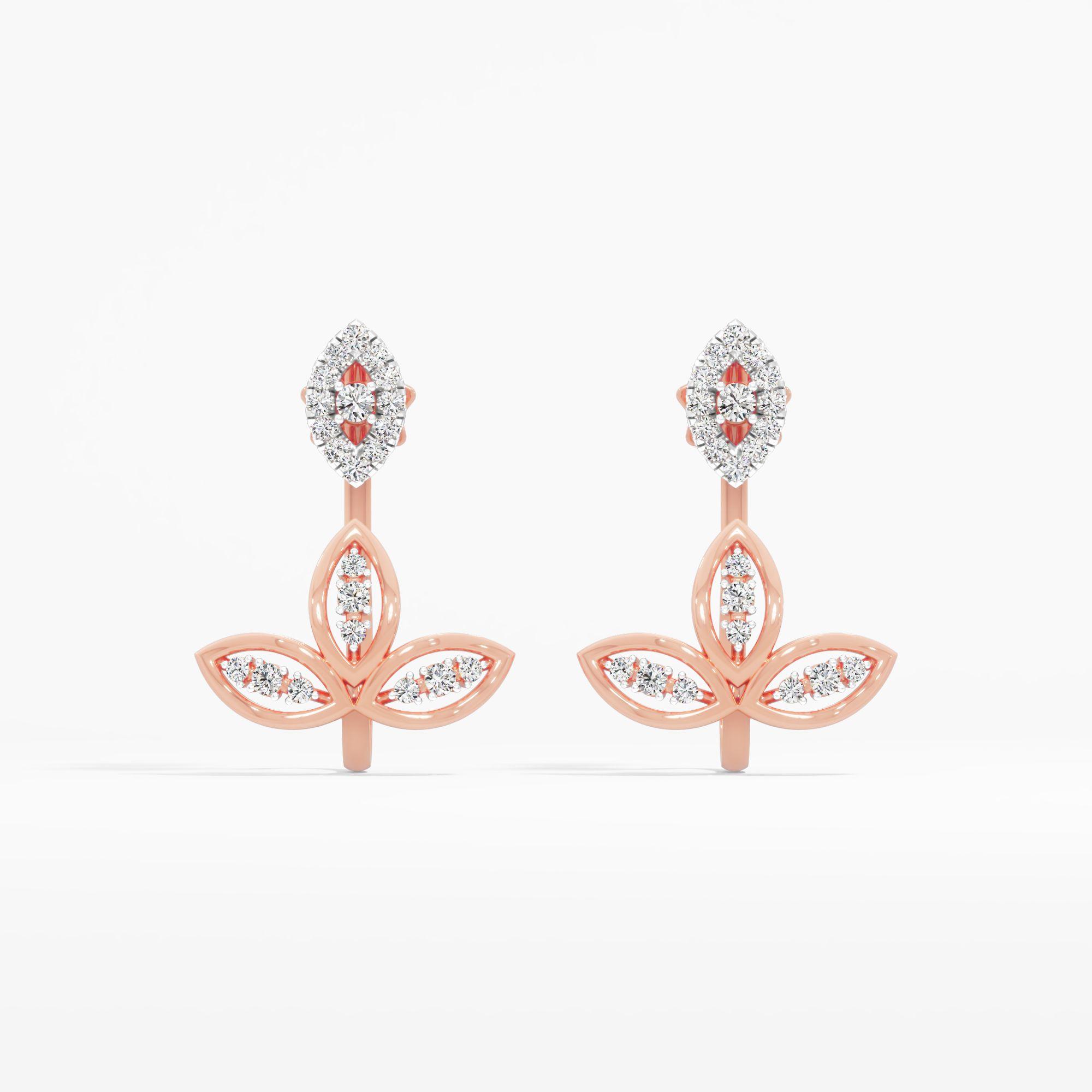 Celestial Flower Front Back Stud Earrings