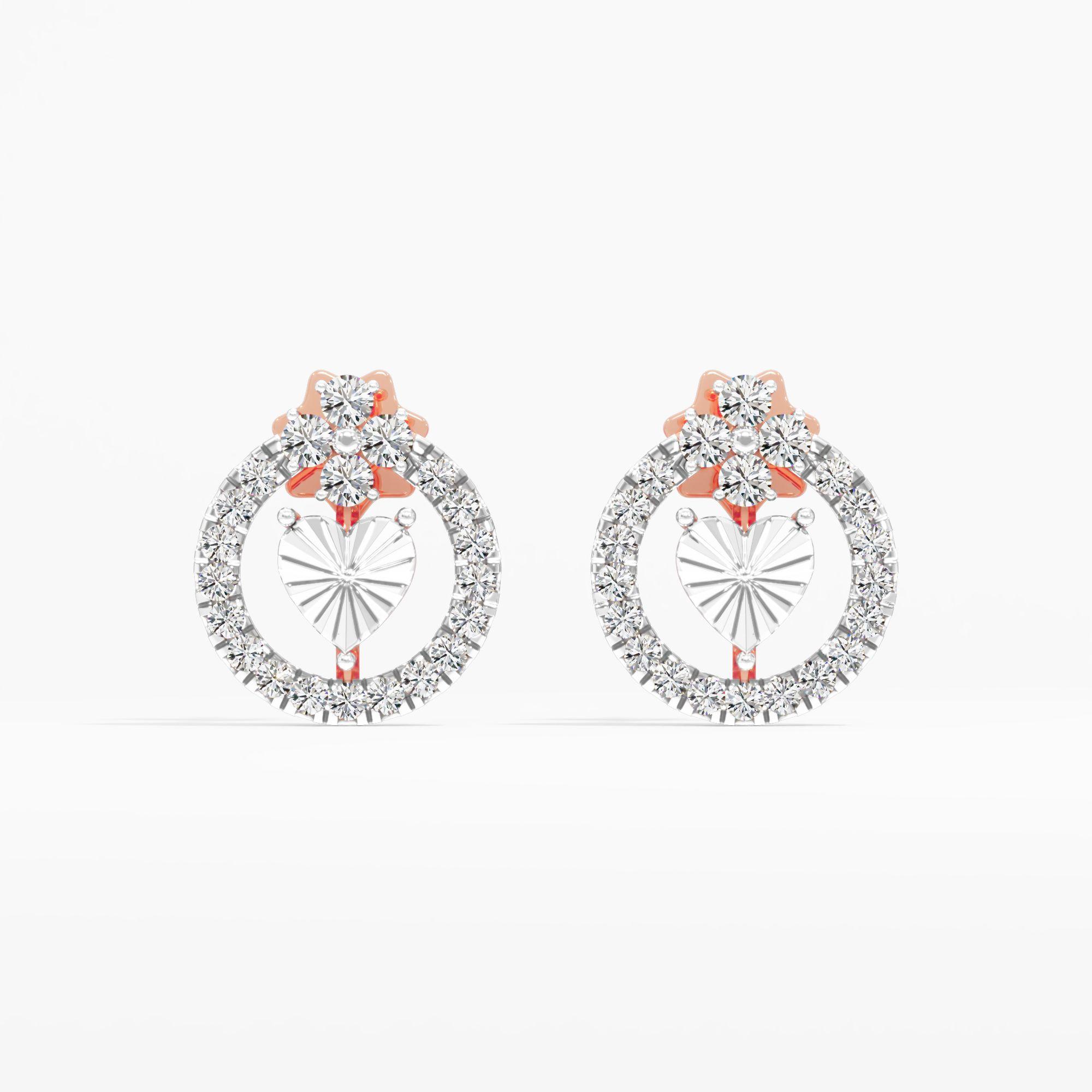 Velvet Glam Heart Stud Earrings