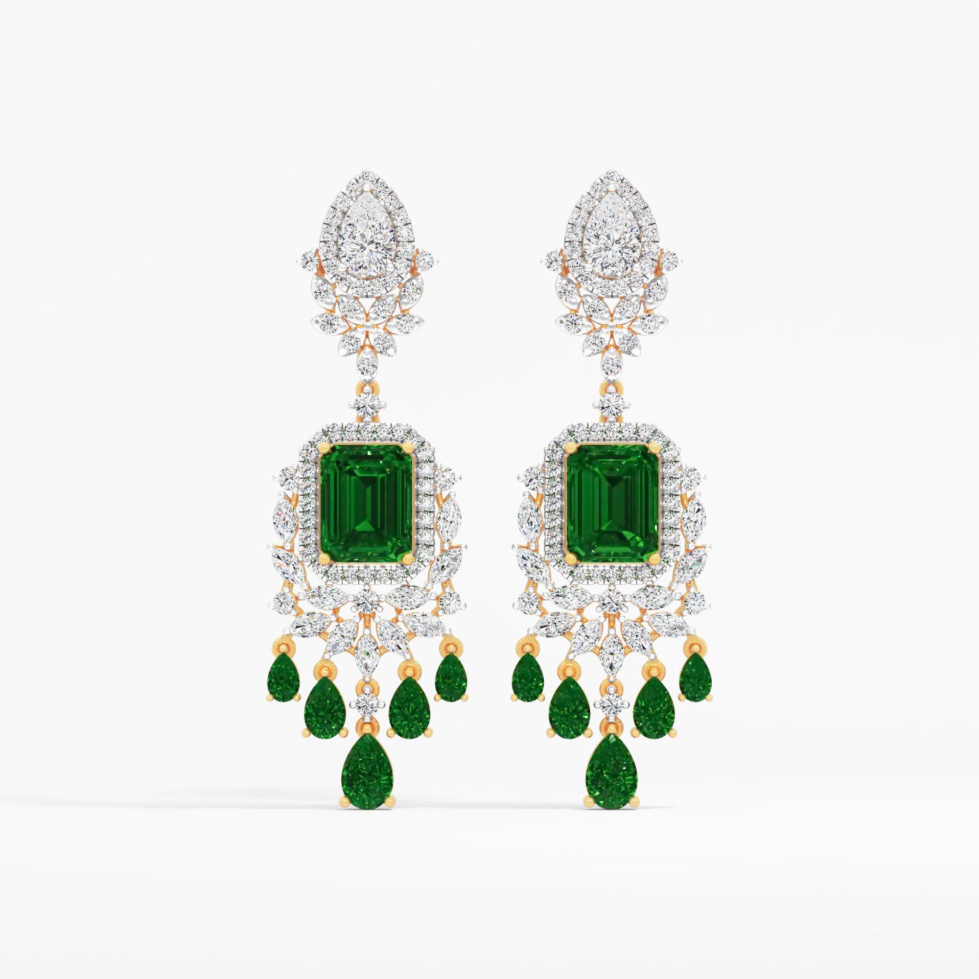 Majestic Emerald Chandbali Drops