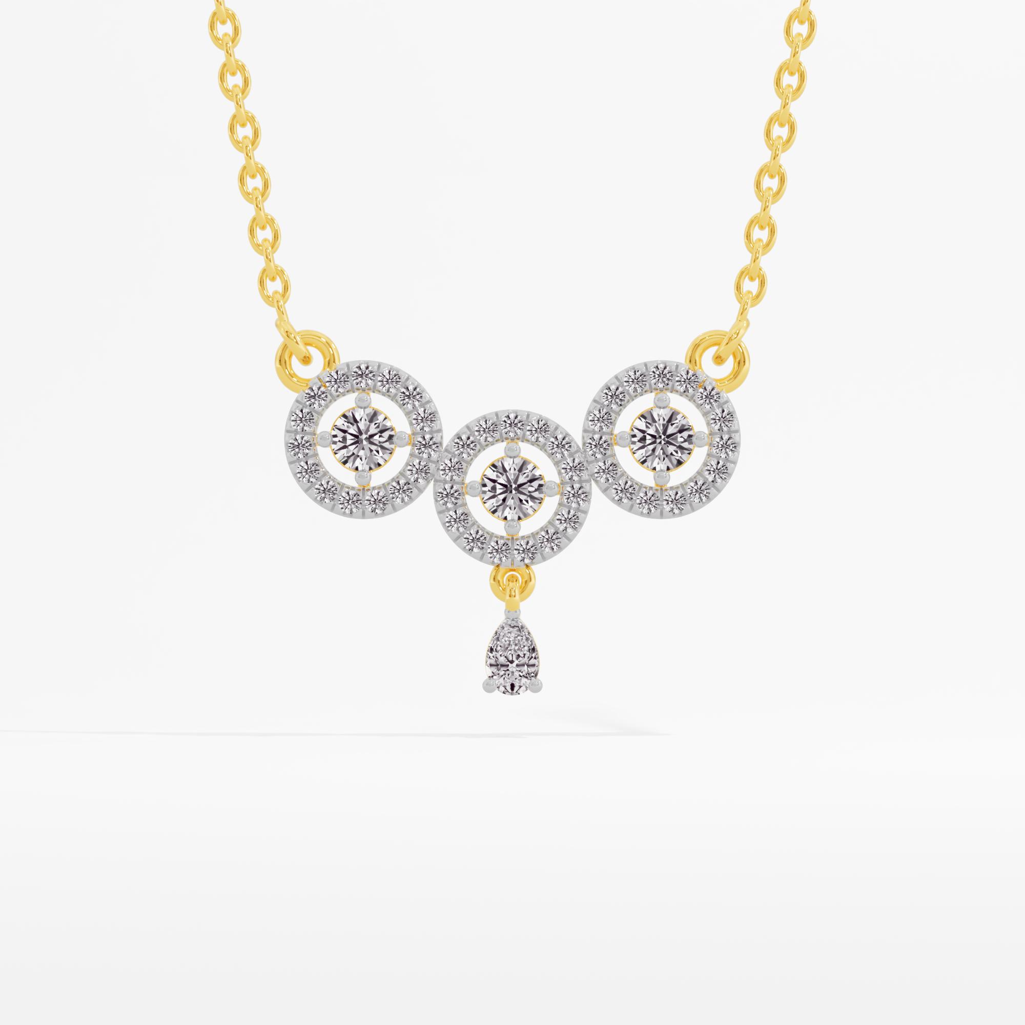 Charming Cascade 3 Stone Halo Mangalsutra