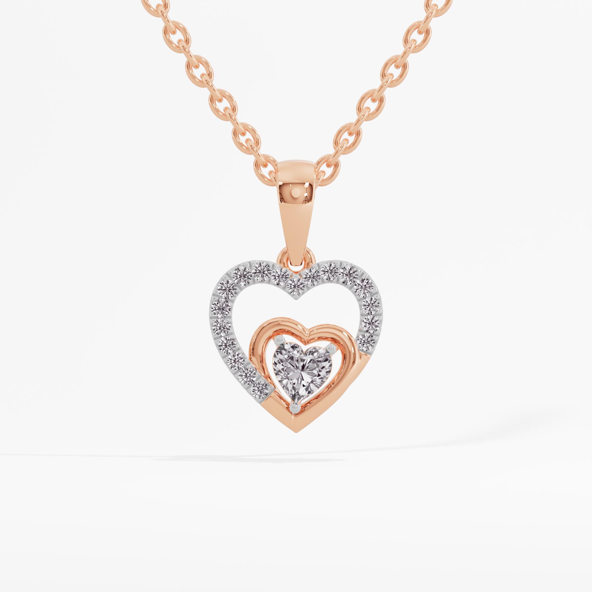 Unified Spark Solitaire Heart Pendant