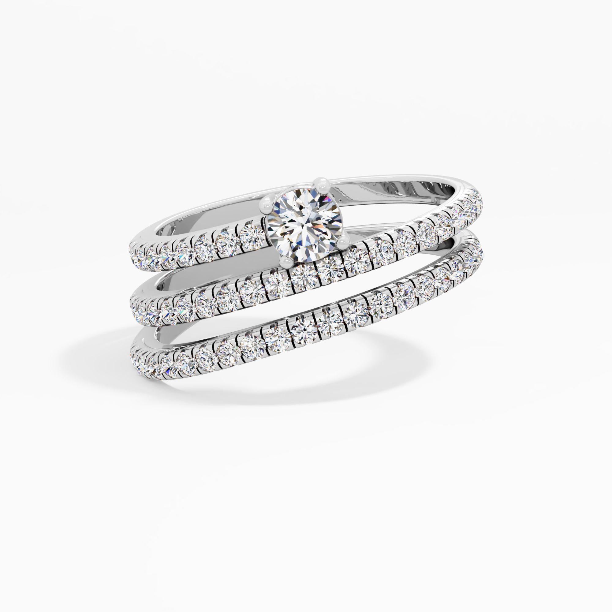 Glinting Twist Solitaire Wrap Ring