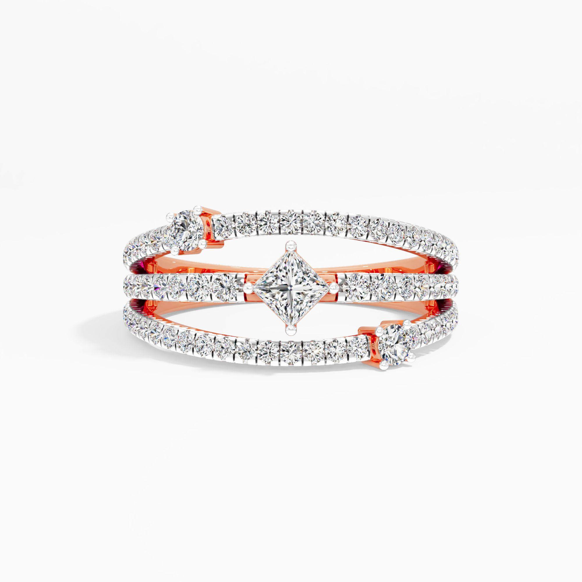 Timeless Whisper 3 Stone Crossover Ring