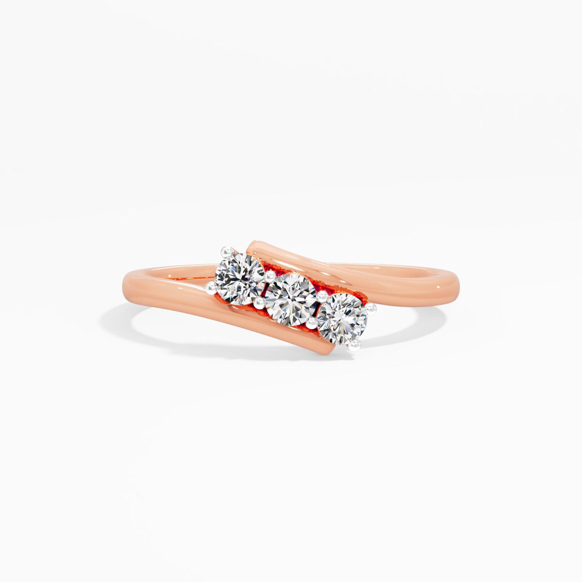 Flawless Serendipity 3 Stone Ring