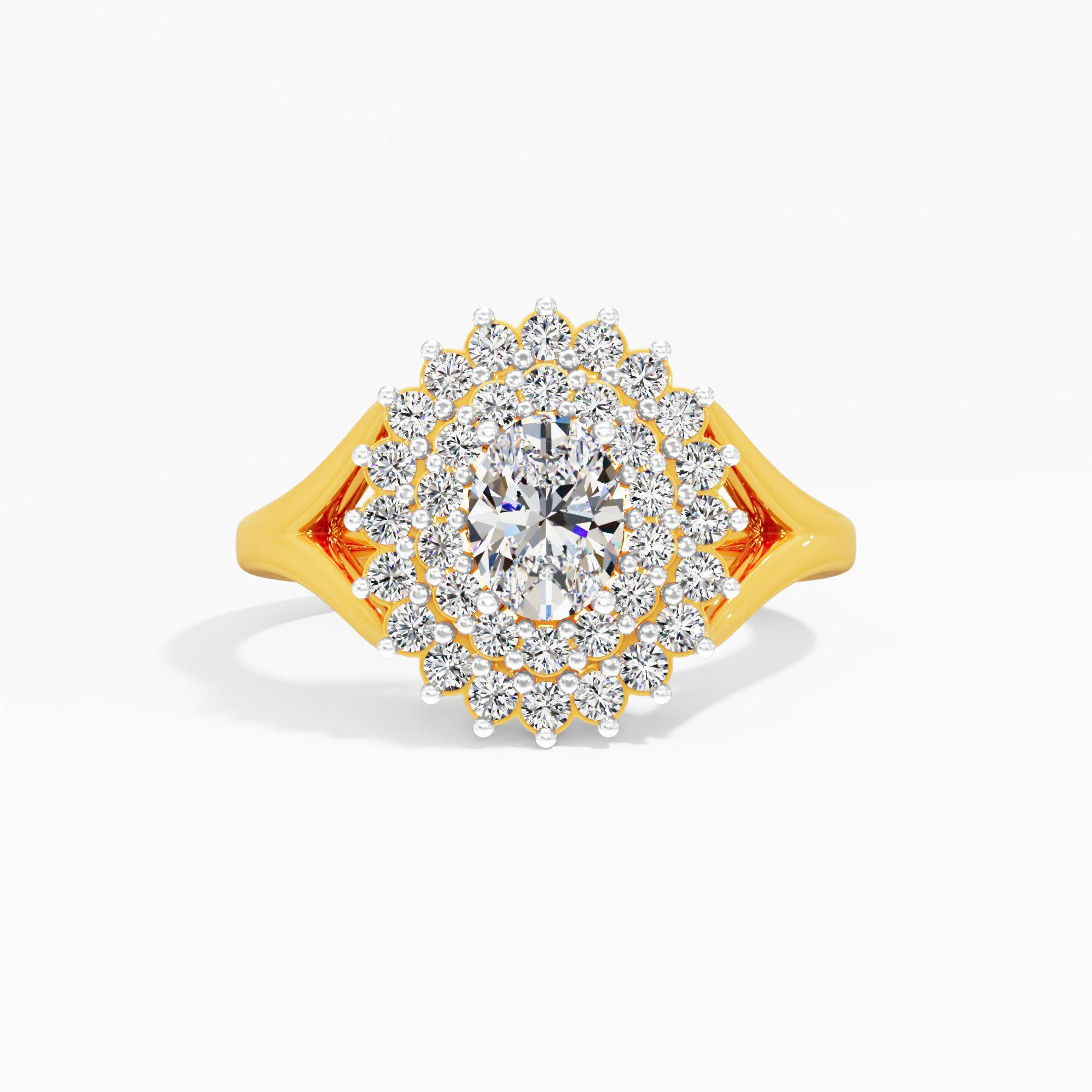 Luminous Spark Sunburst Halo Cocktail Ring