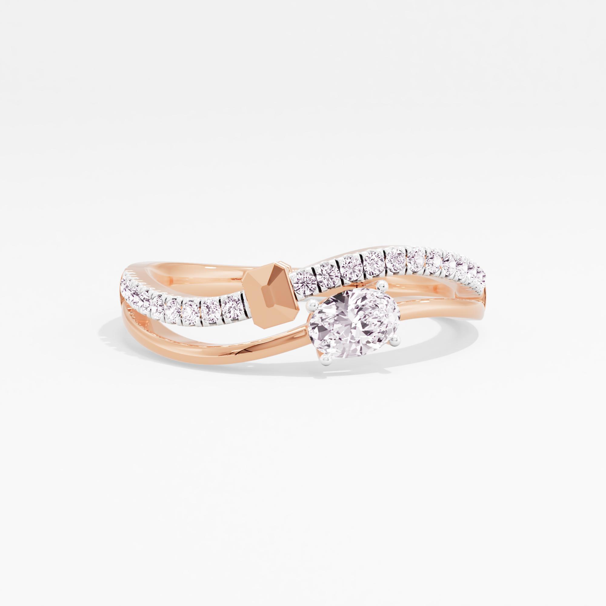 Starlit Effect Solitaire Crossover Ring