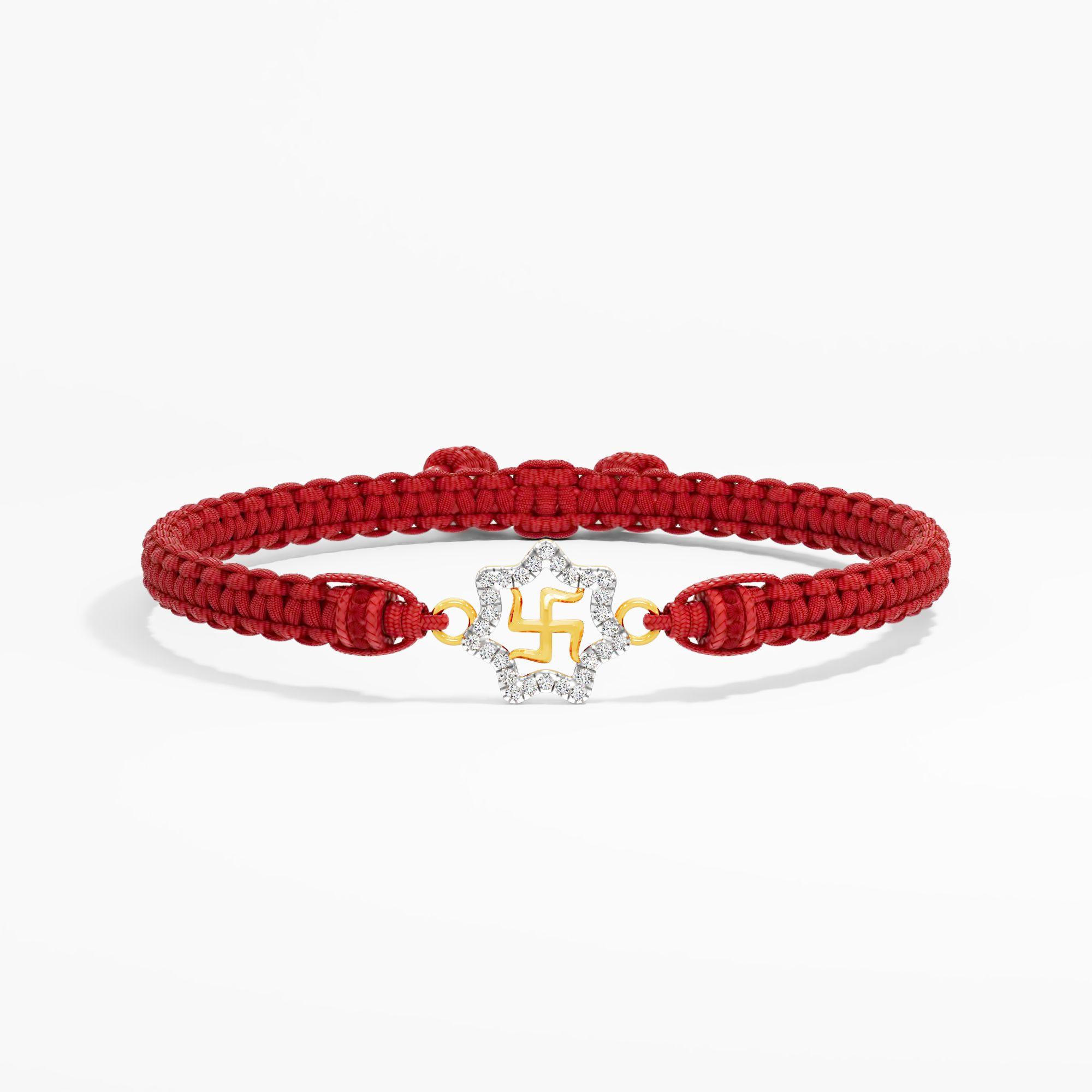 Starblessed Swastik Diamond Rakhi
