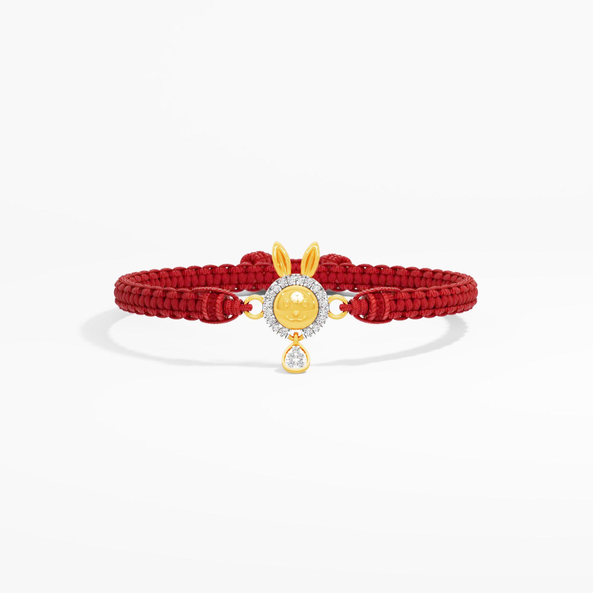 Diamond Bunny Charm Rakhi