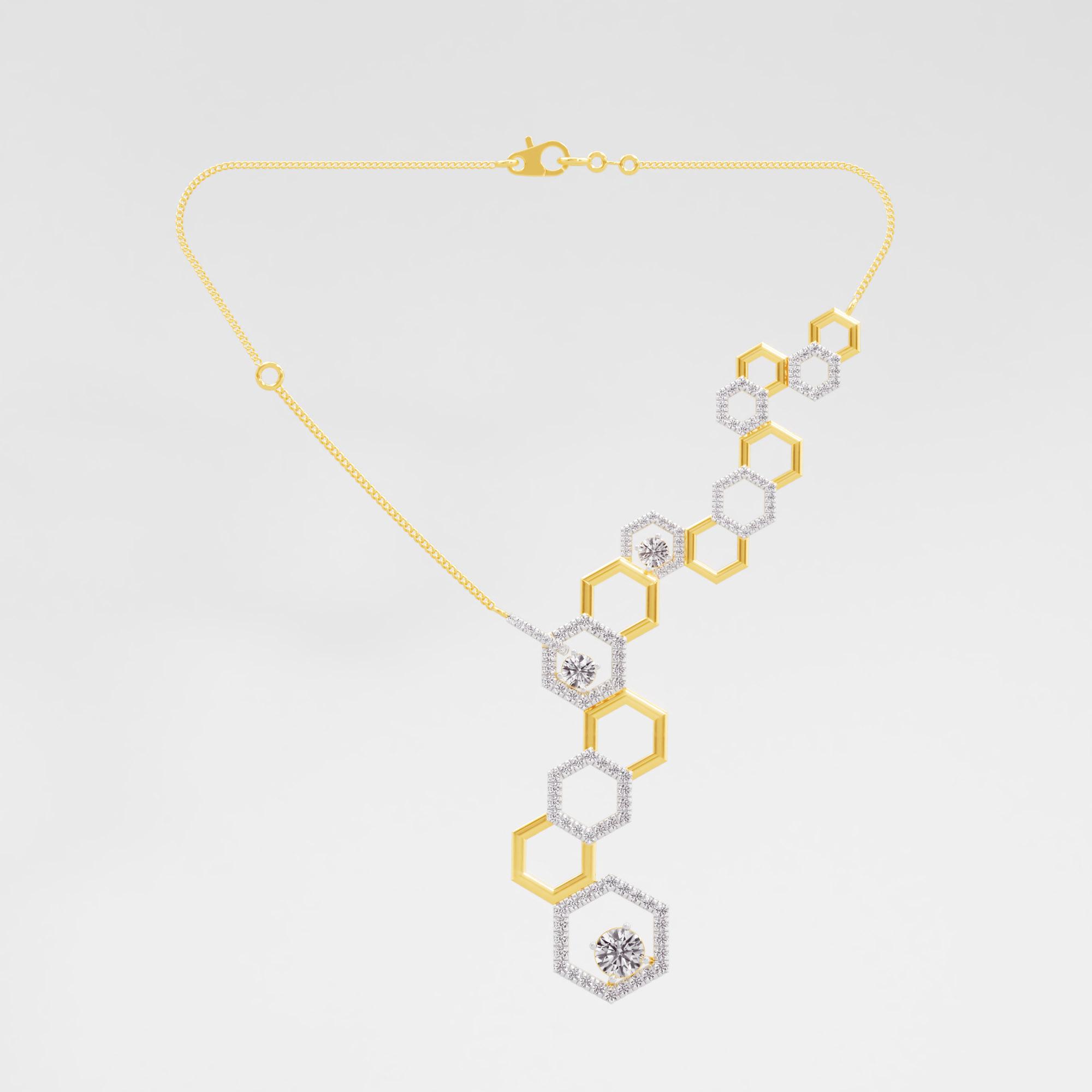 BeeHex Solitaire Chain Necklace