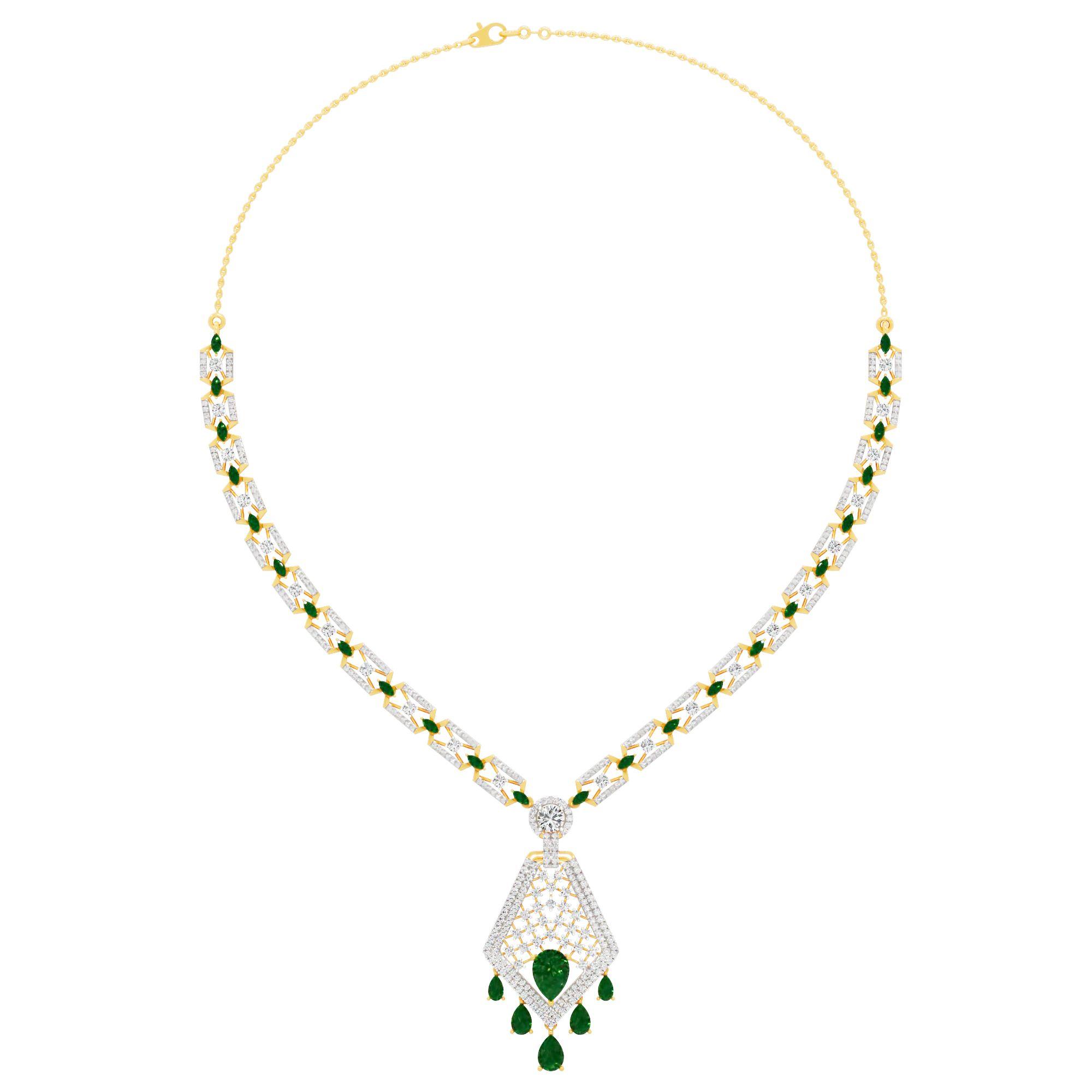 Heritage Drop Emerald Necklace