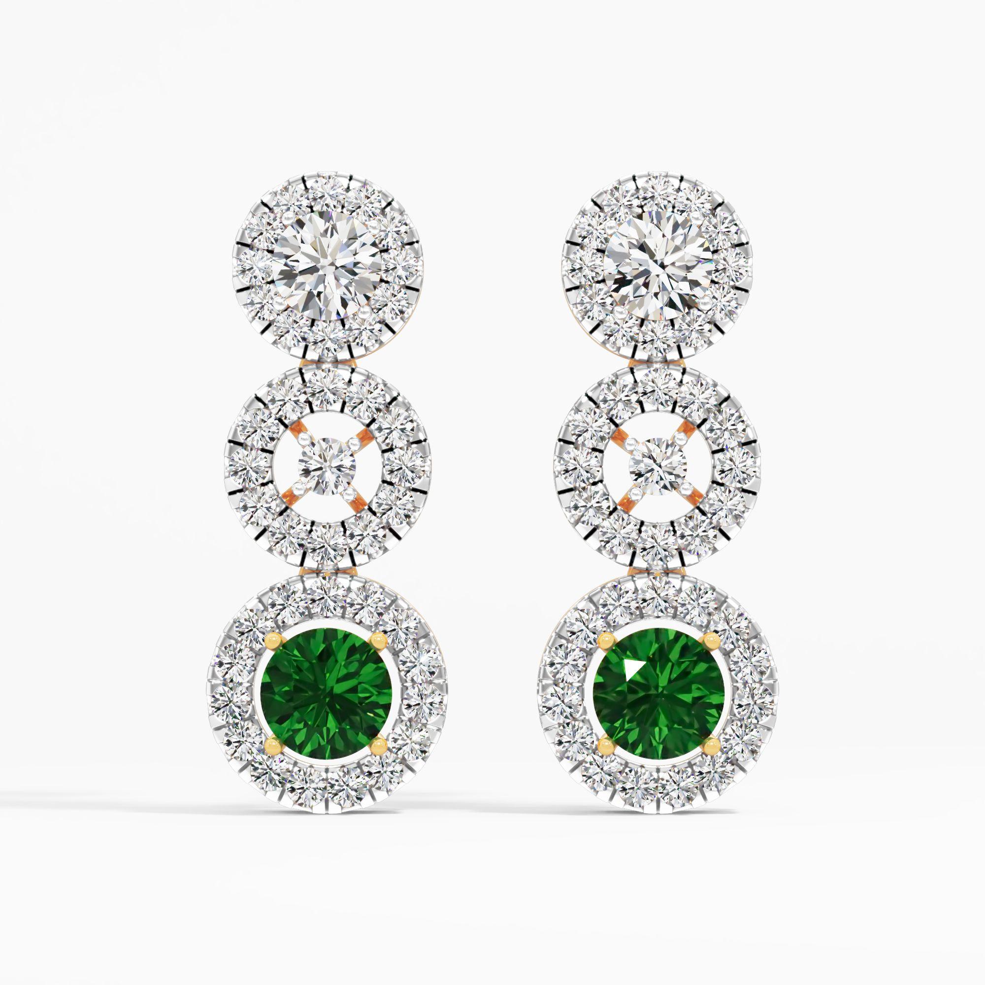 Dewdrop Emerald Halo Earrings