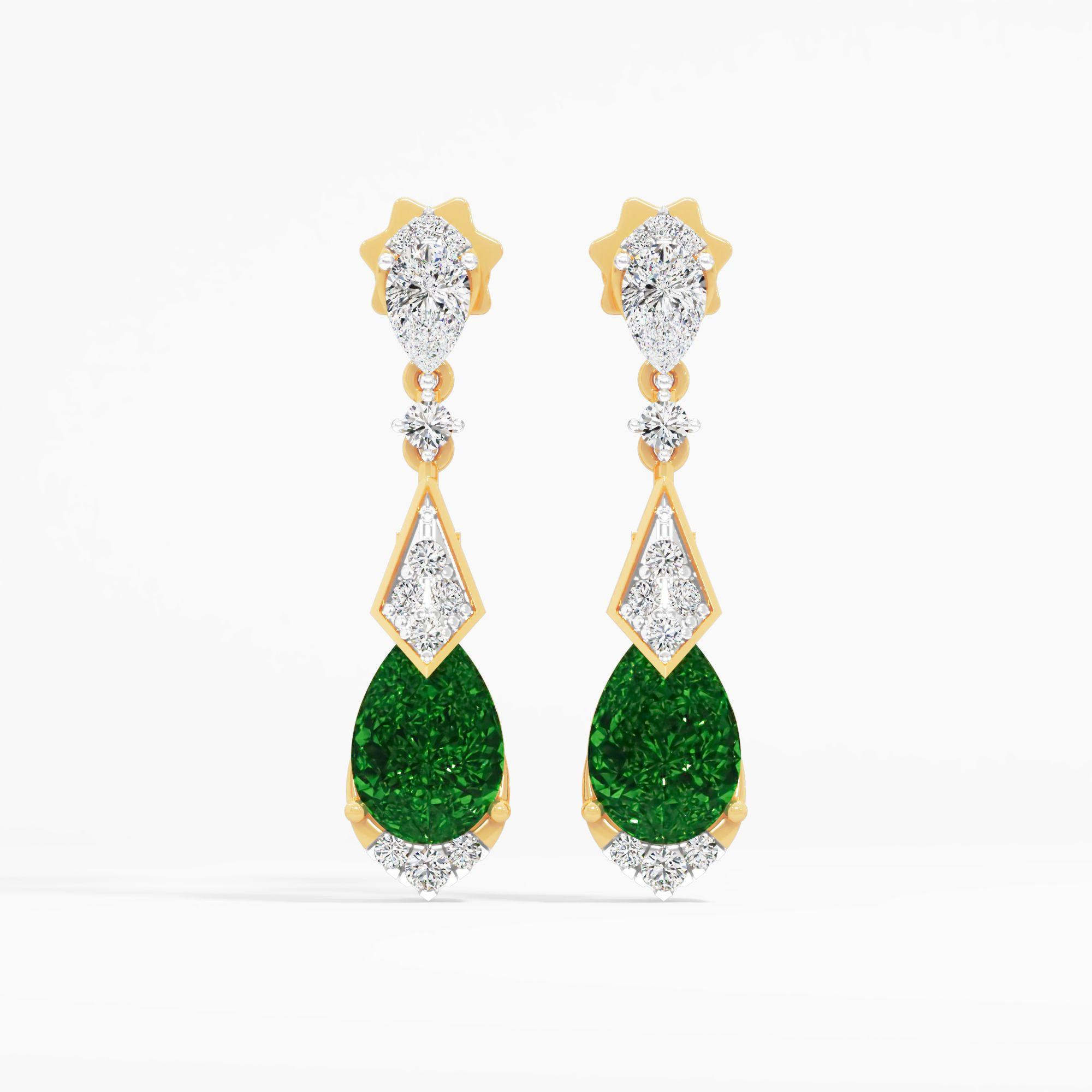 Emerald Prism Drop Earrings