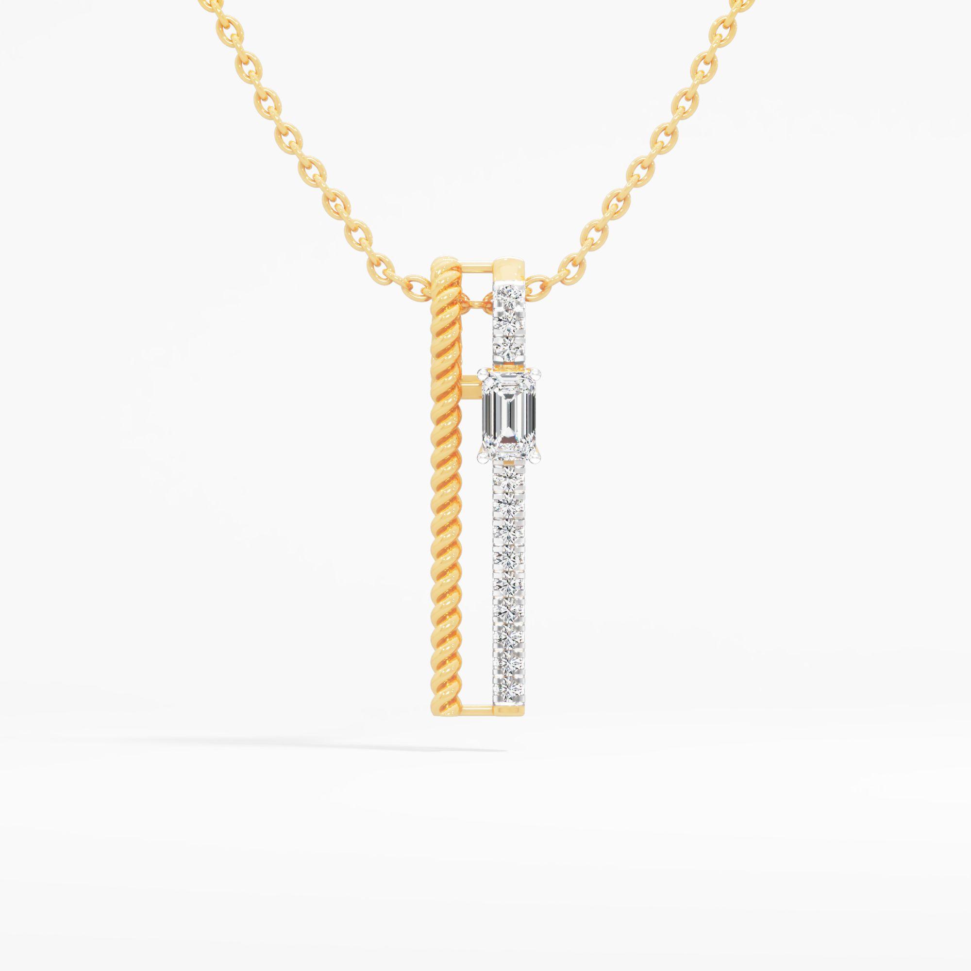 Linea Emeraldis Solitaire Pendant