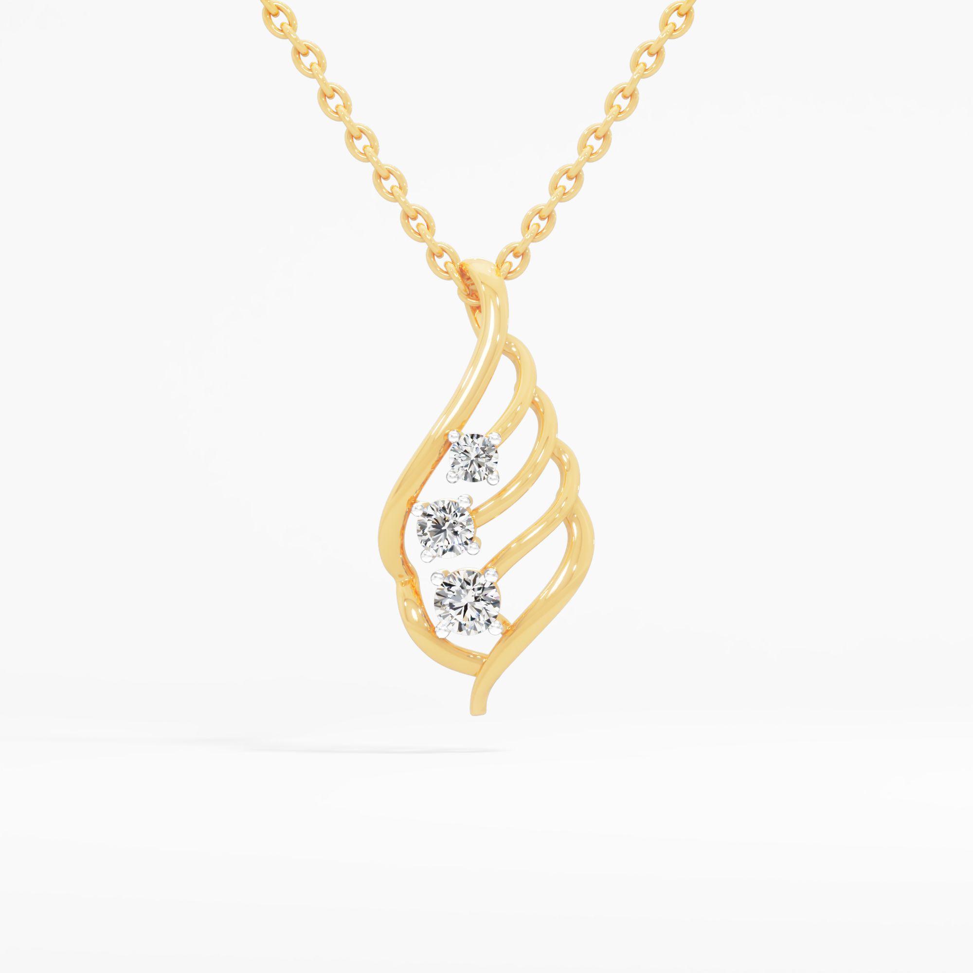 Glimmering Wings 3 Stone Pendant