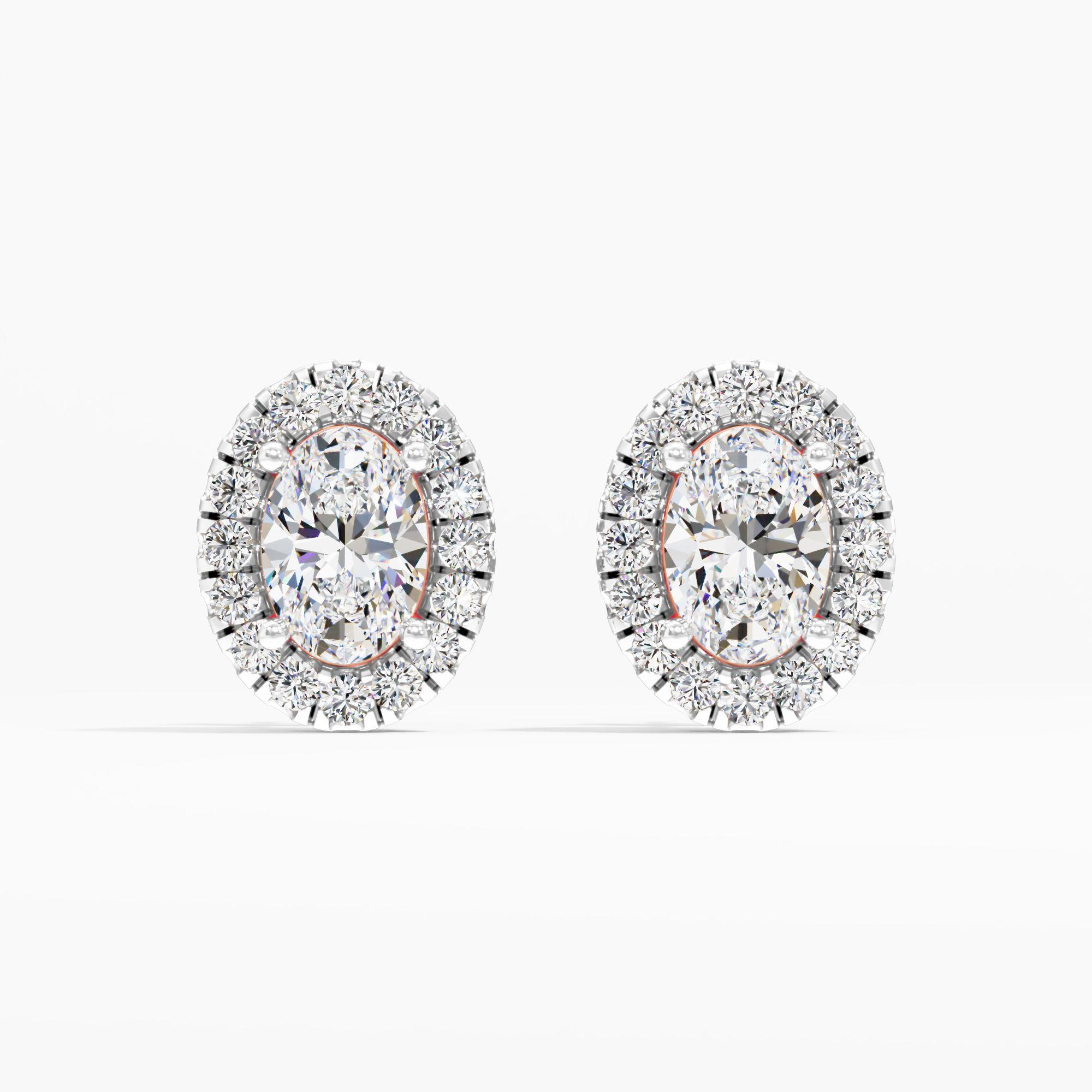 Lustrous Ovalessence Halo Stud Earrings