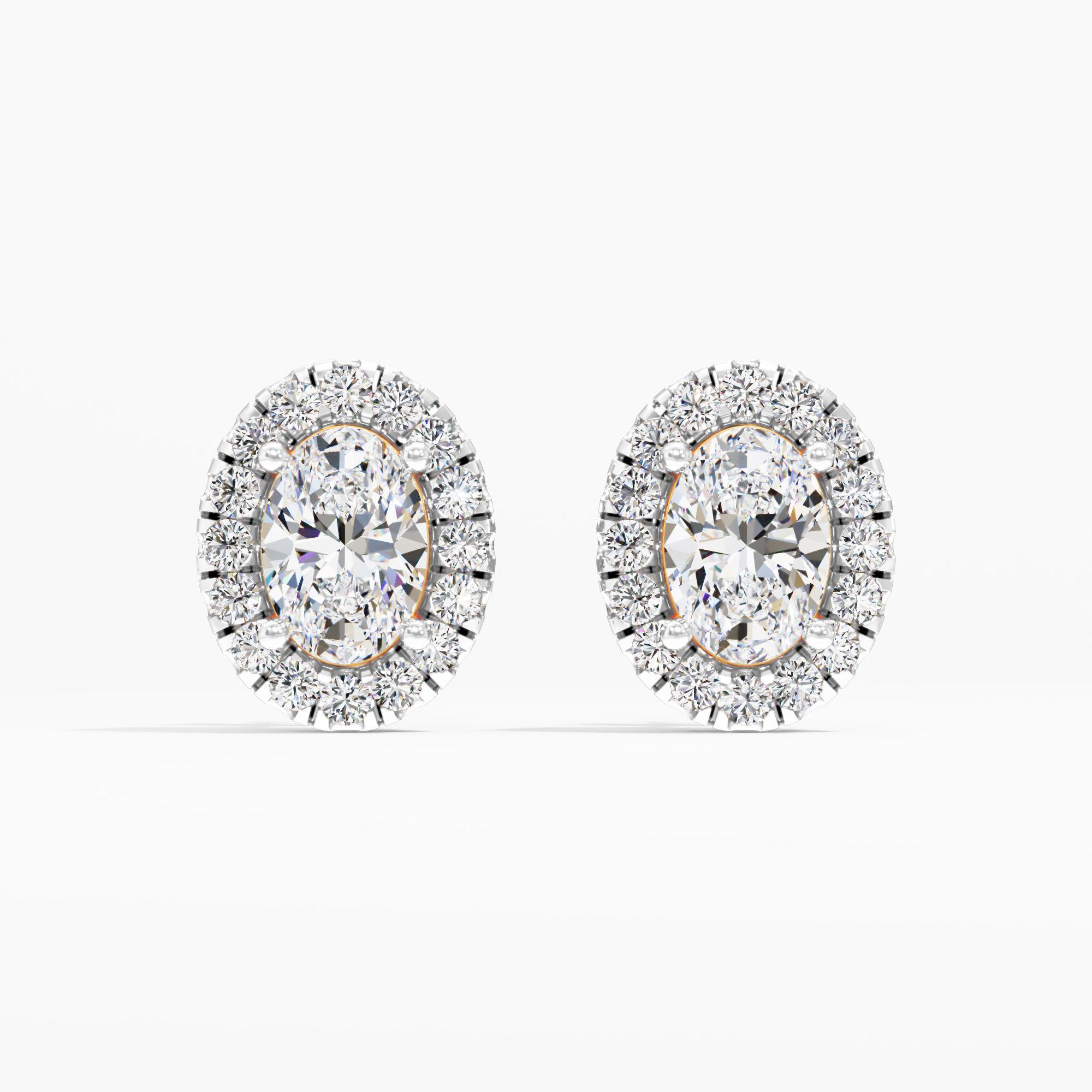 Lustrous Ovalessence Halo Stud Earrings