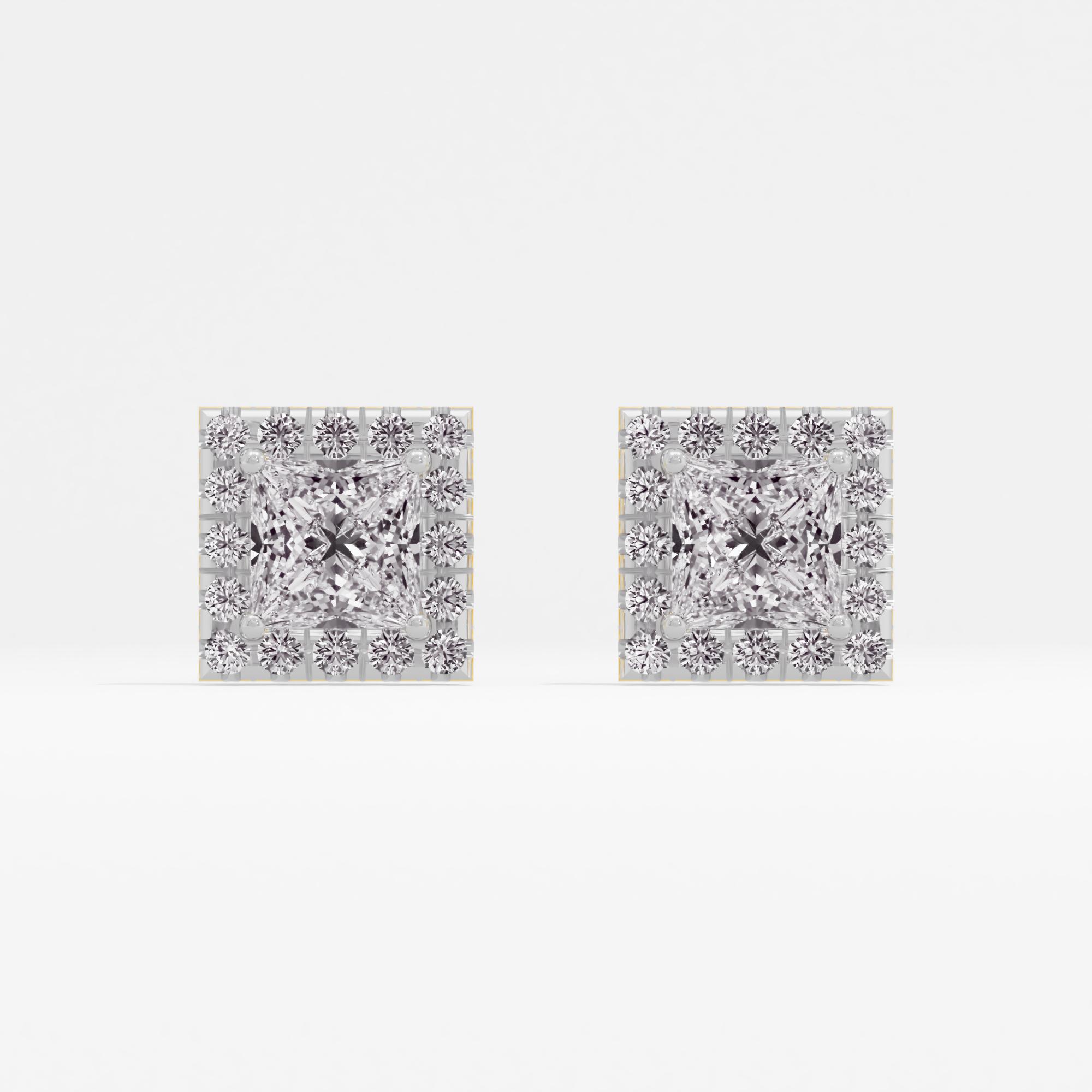 Cubical Radiance Halo Stud Earrings