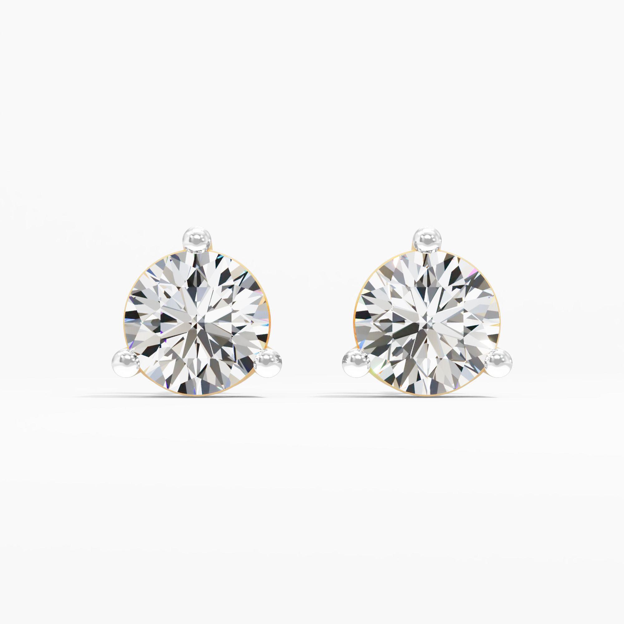 Donna Bright Solitaire Stud Earrings