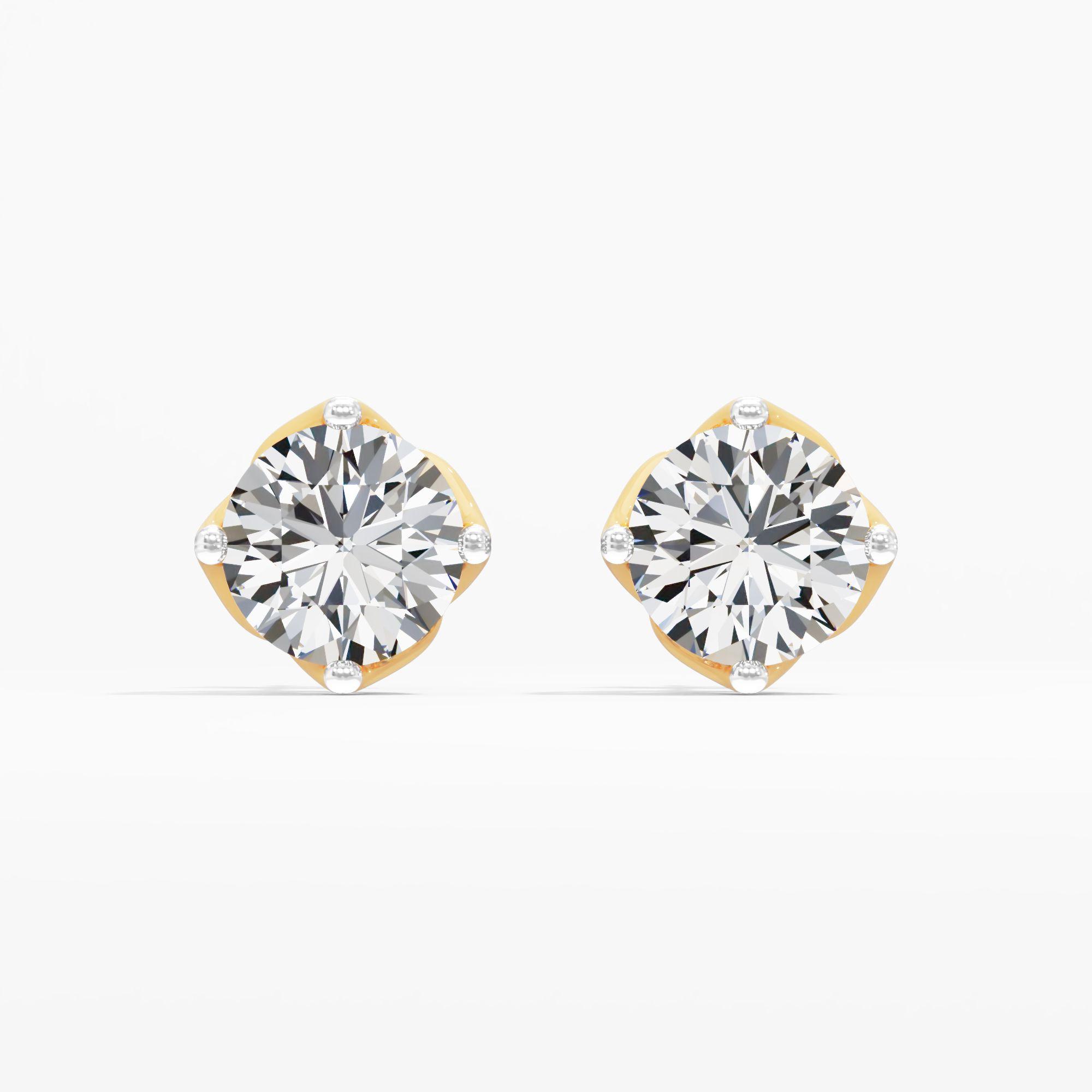 Precious Petalcrest Solitaire Stud Earrings