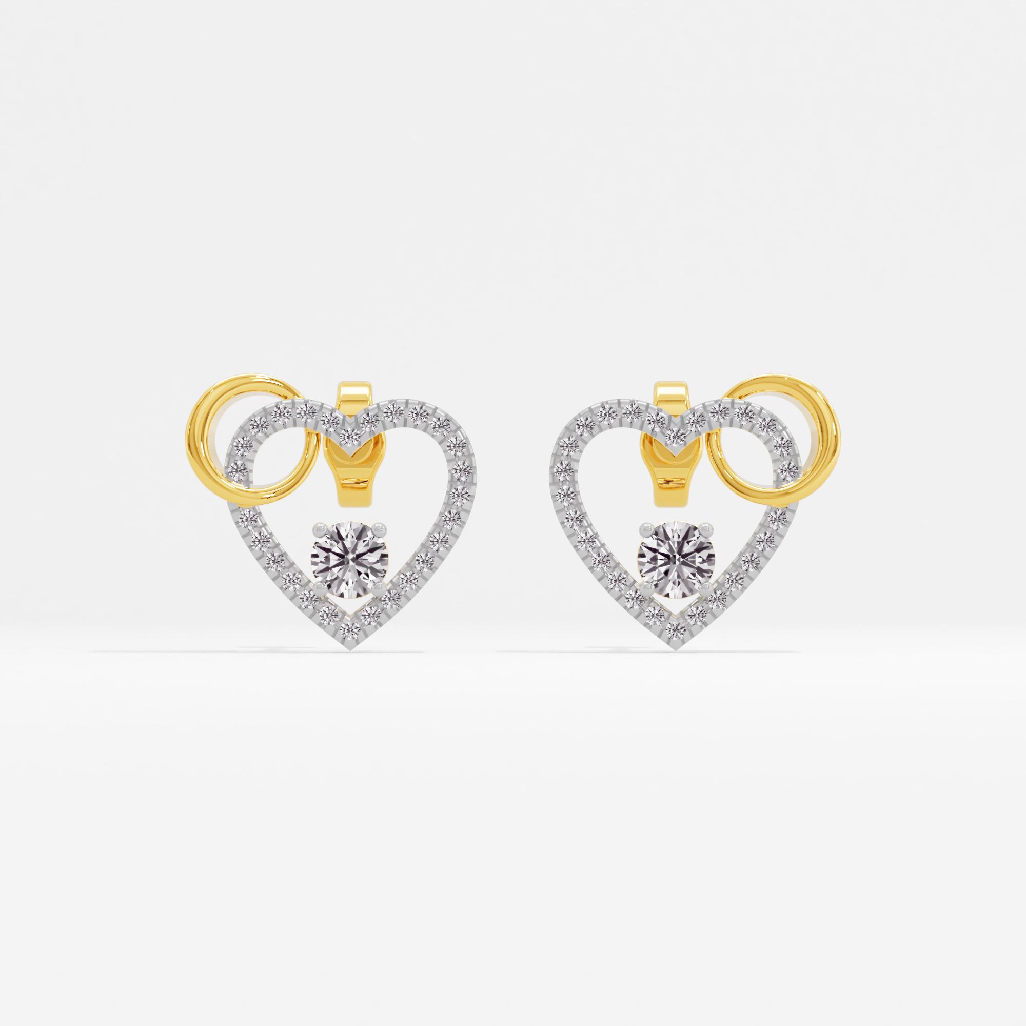 Heartfelt Radiance Solitaire Heart Stud Earrings