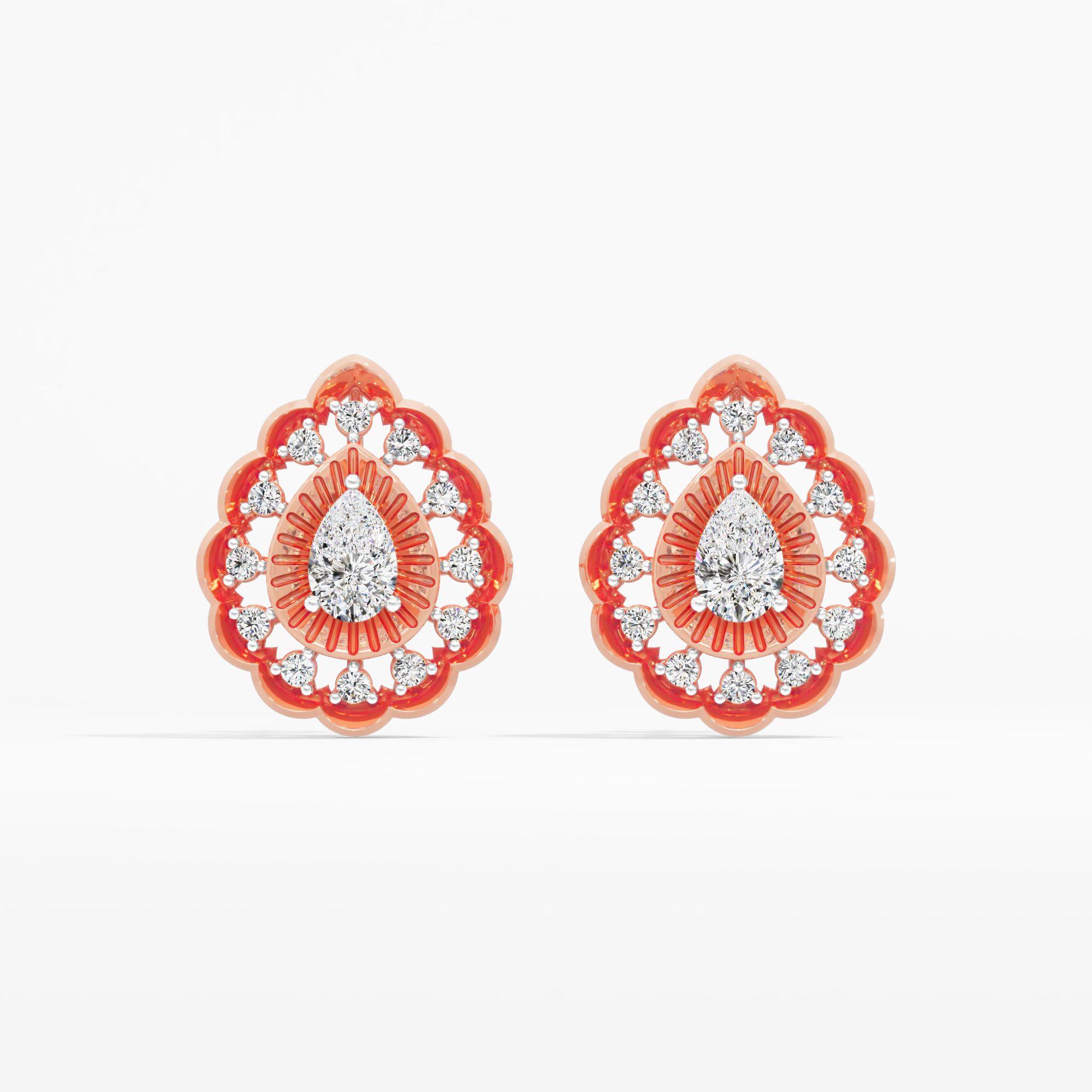 Rain Drop Solitaire Stud Earrings