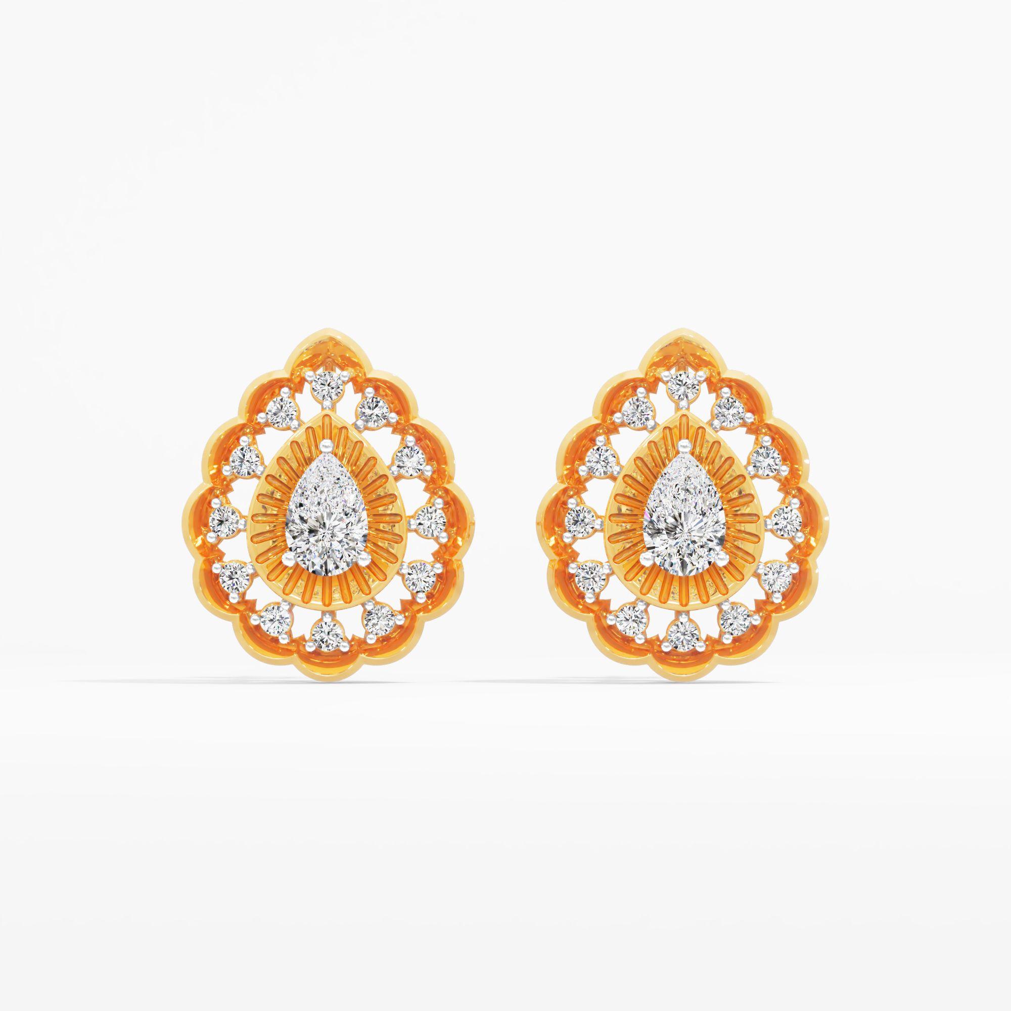 Rain Drop Solitaire Stud Earrings