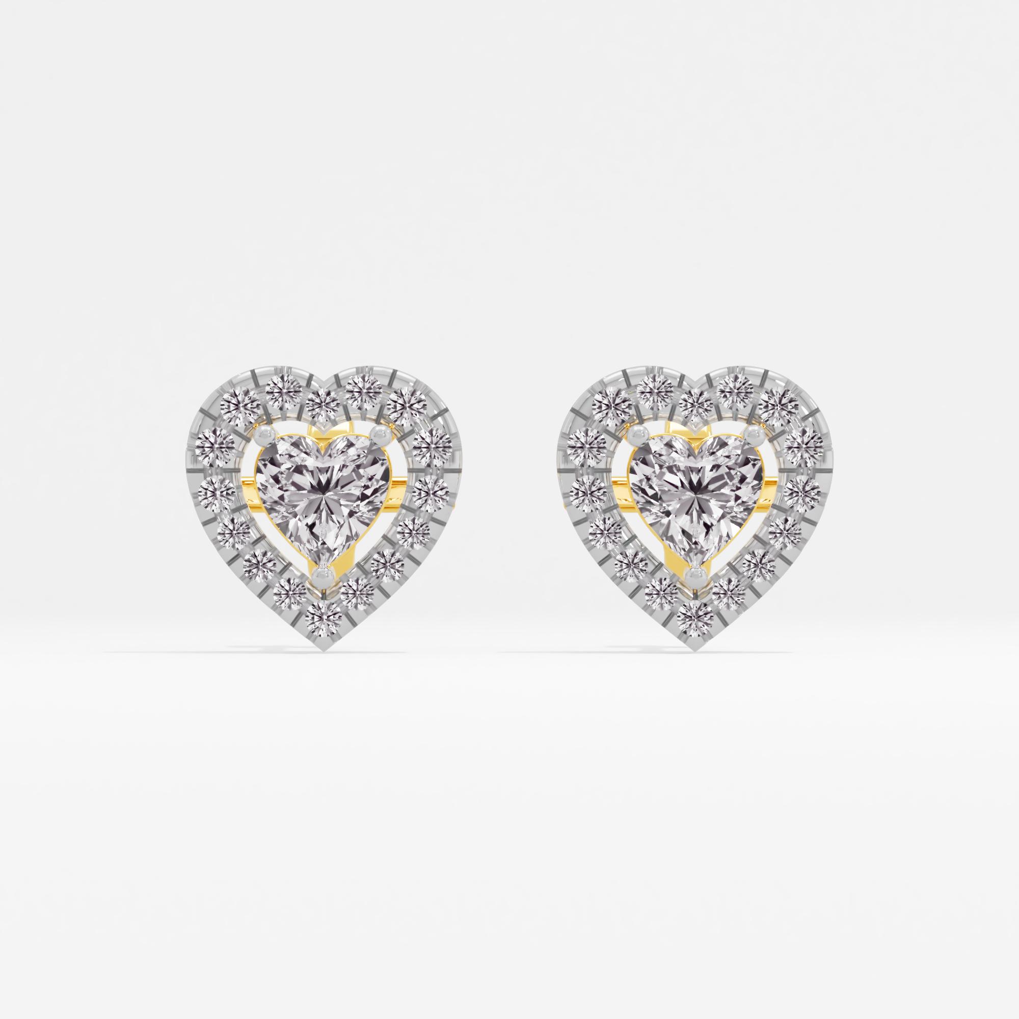 Romantic Shimmer Halo Heart Stud Earrings