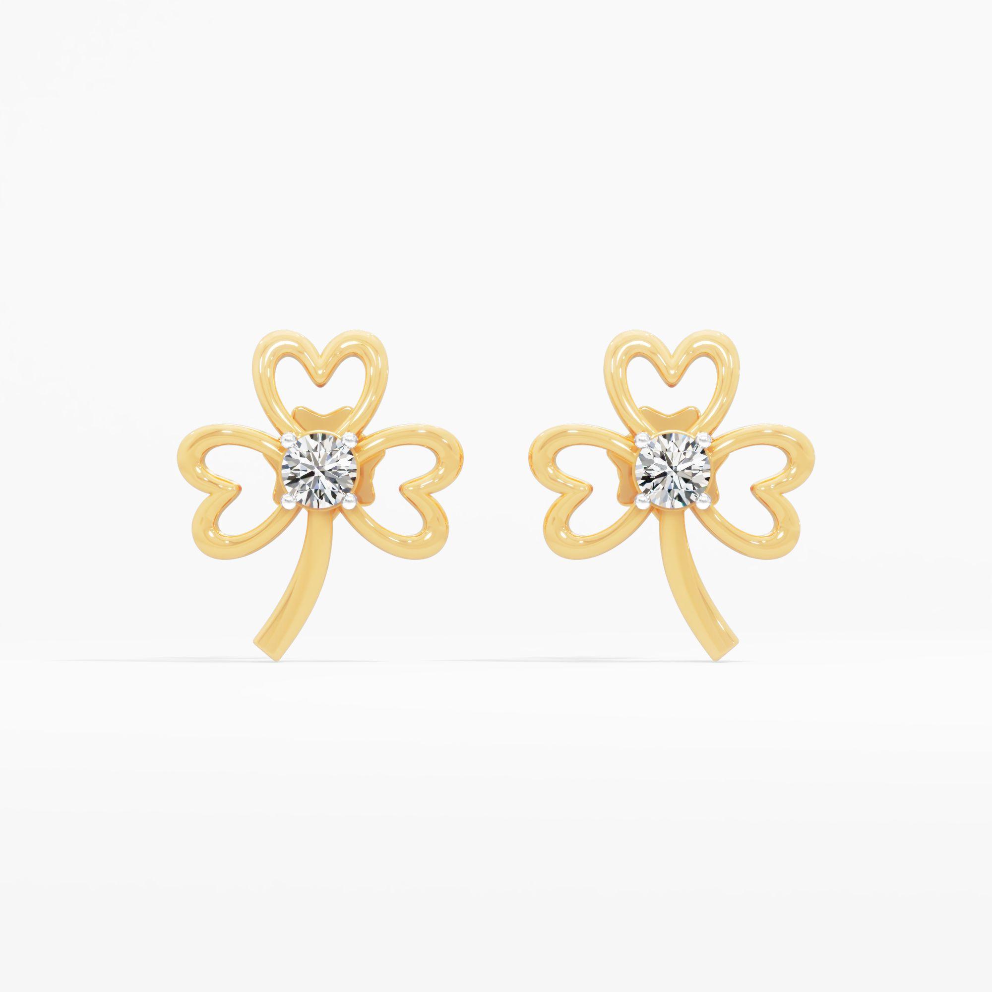 Clove Bloom Solitaire Stud Earrings