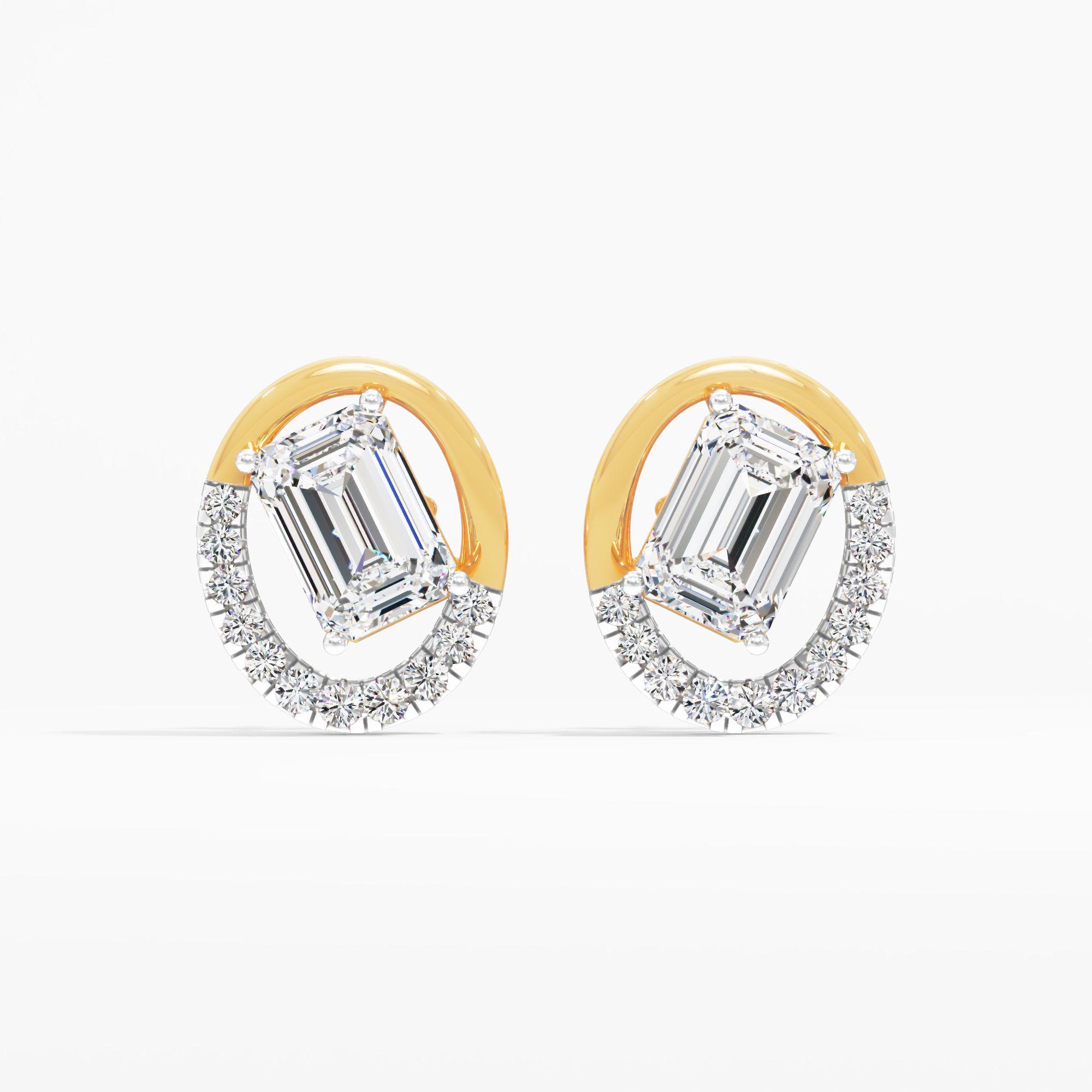 Ovaleria Solitaire Stud Earrings