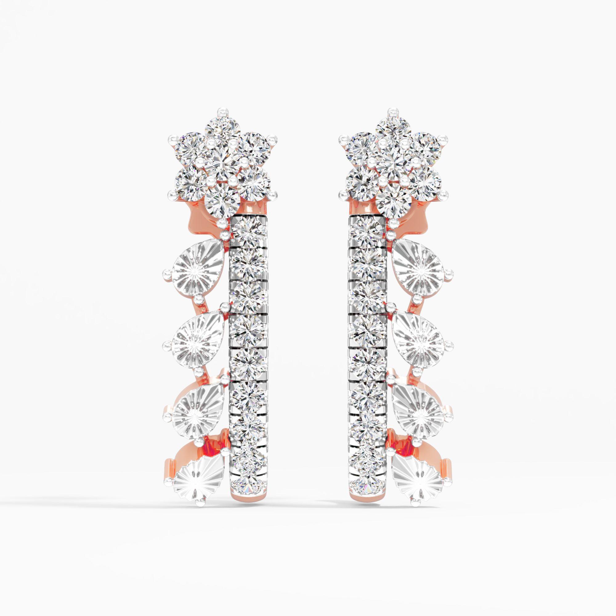 Starry Confession 7 Stone Cluster J Hoop Earrings