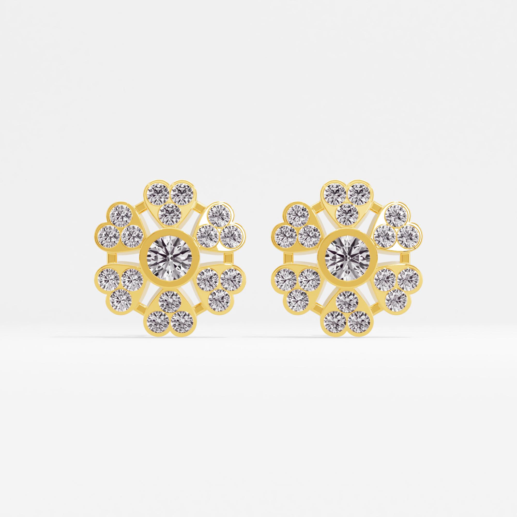 Luminous Heart Solitaire Heart Stud Earrings