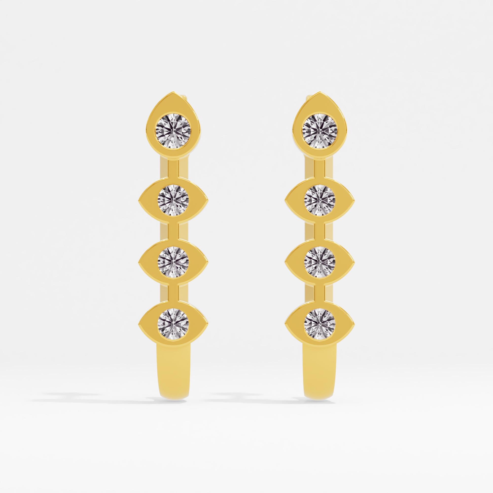 Leaf Huggies J Hoop Earrings